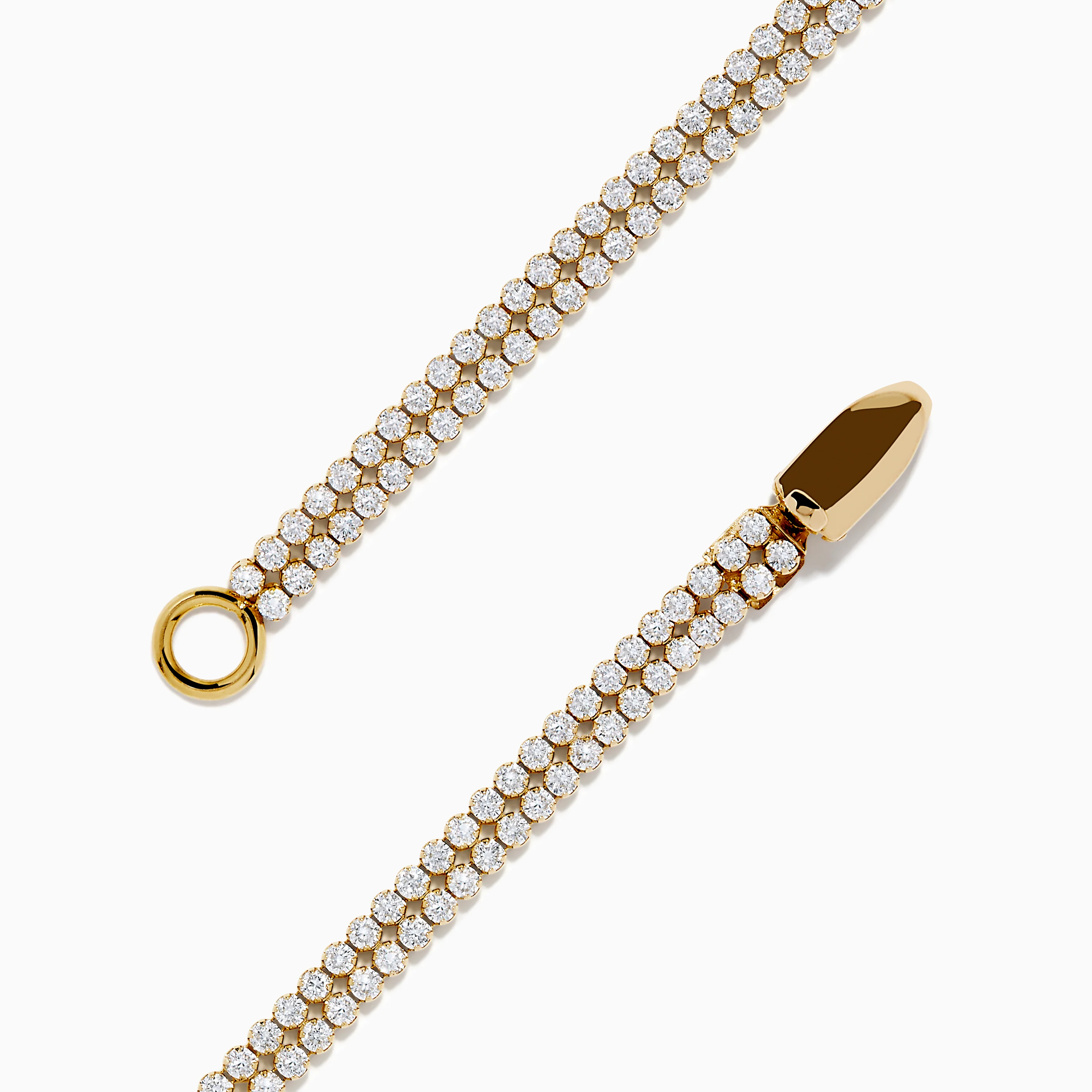 Lab Grown Round Diamond 3.50ct Double Lined Tennis Bracelet in 14K Yellow Gold - Image 4