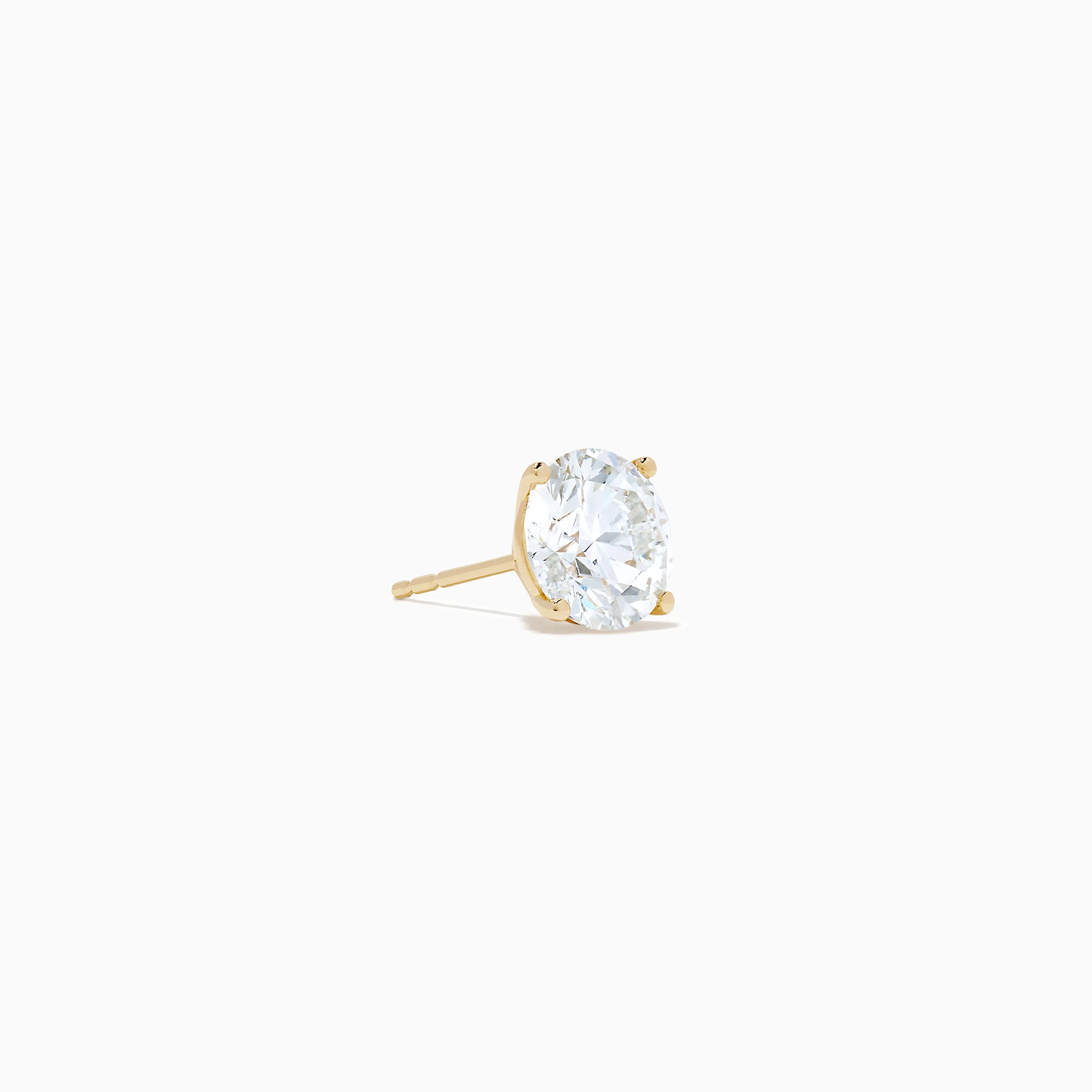 Lab Grown Round Diamond 4.00ct Glam Stud Earrings in 14K Yellow Gold - Image 3