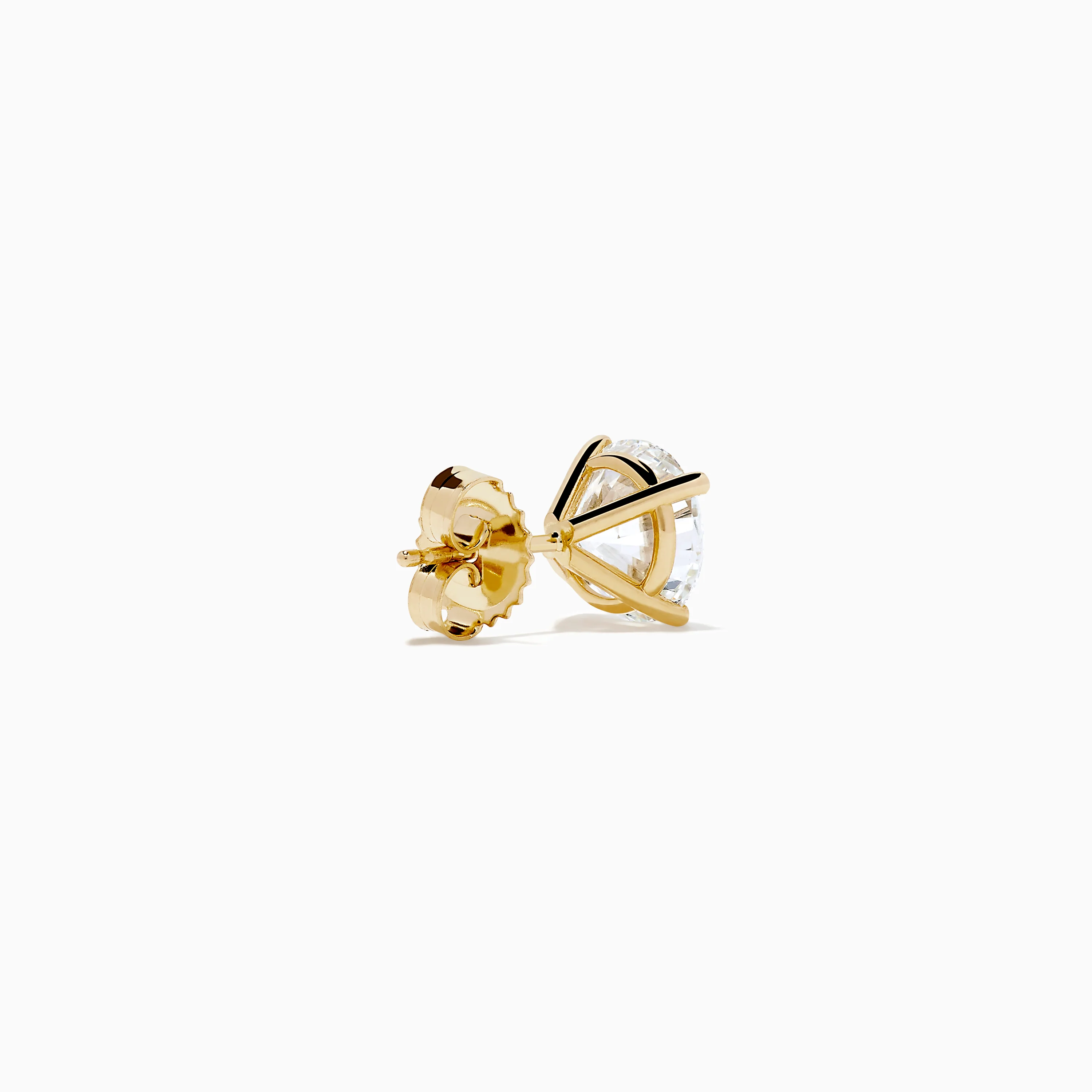 Lab Grown Round Diamond 4.00ct Glam Stud Earrings in 14K Yellow Gold - Image 4