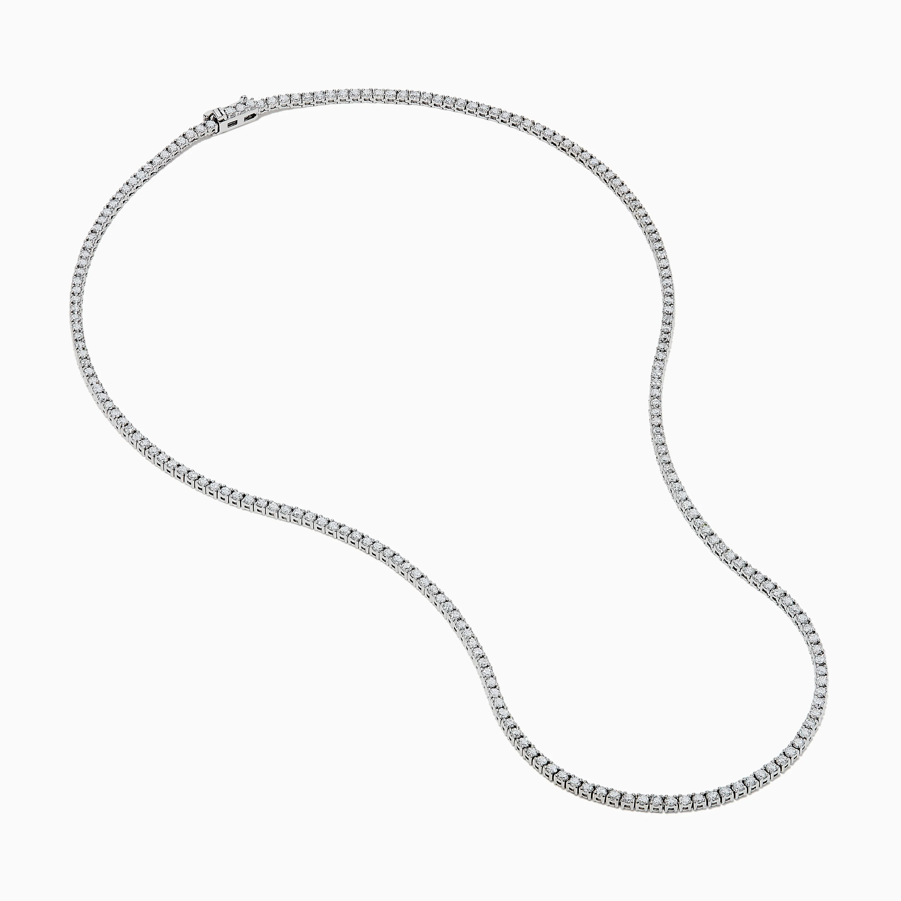 Lab Grown Round Diamond 4.92ct Tennis Necklace in 14K White Gold - Image 2