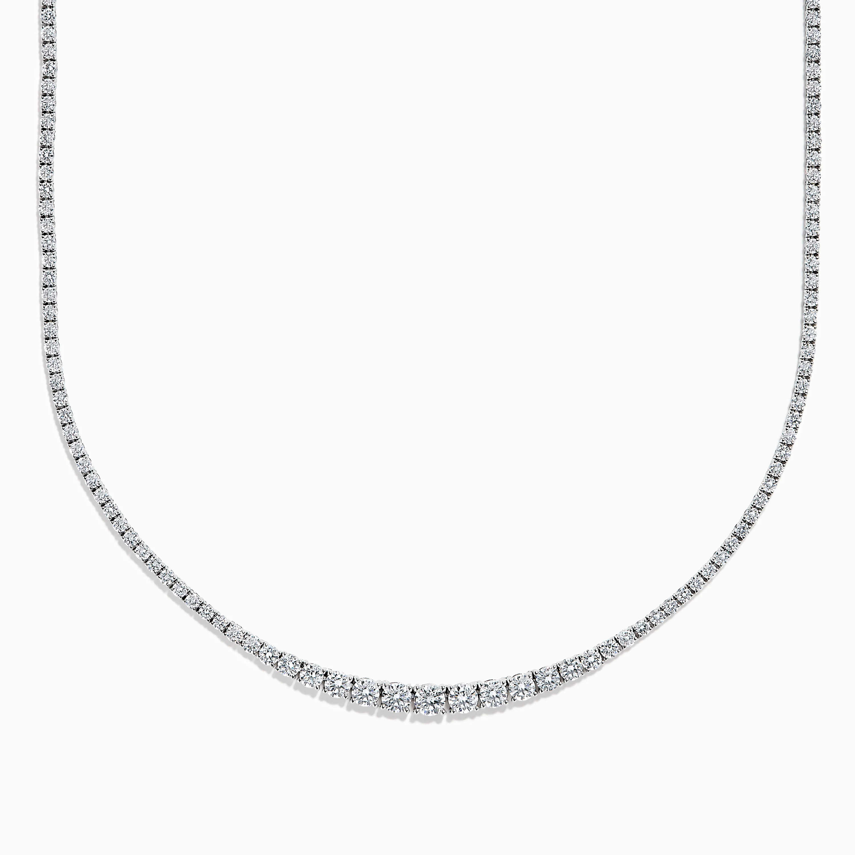 Lab Grown Round Diamond 5.00ct Graduated Tennis Necklace in 14K White Gold