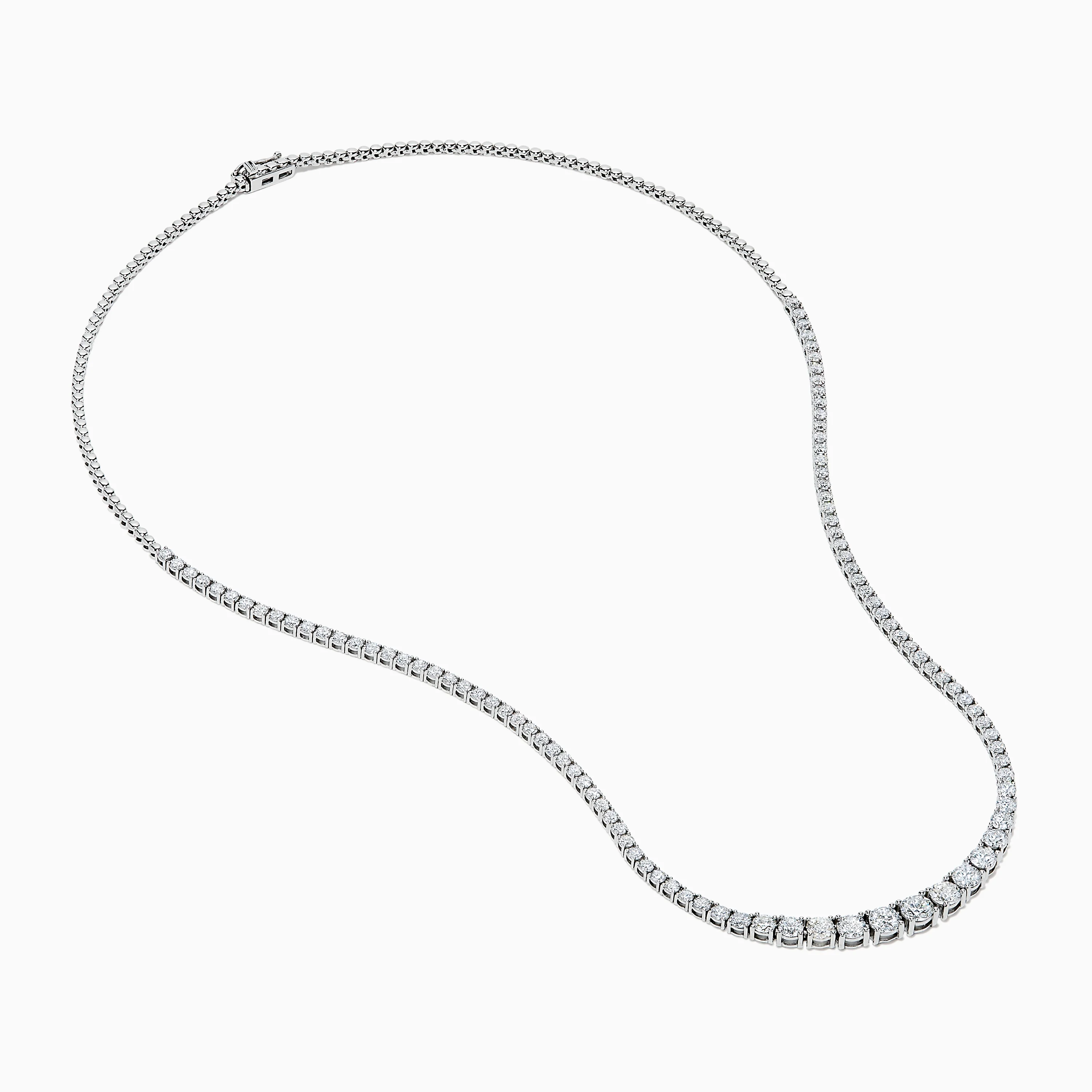 Lab Grown Round Diamond 5.00ct Graduated Tennis Necklace in 14K White Gold - Image 2
