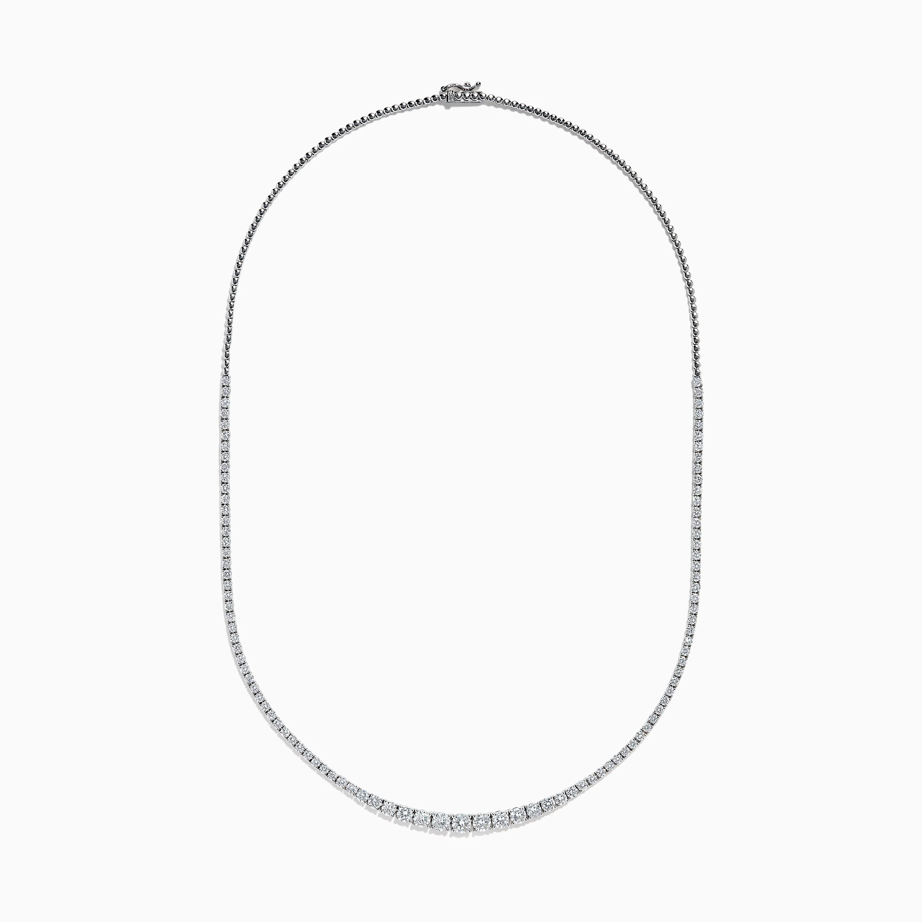 Lab Grown Round Diamond 5.00ct Graduated Tennis Necklace in 14K White Gold - Image 3