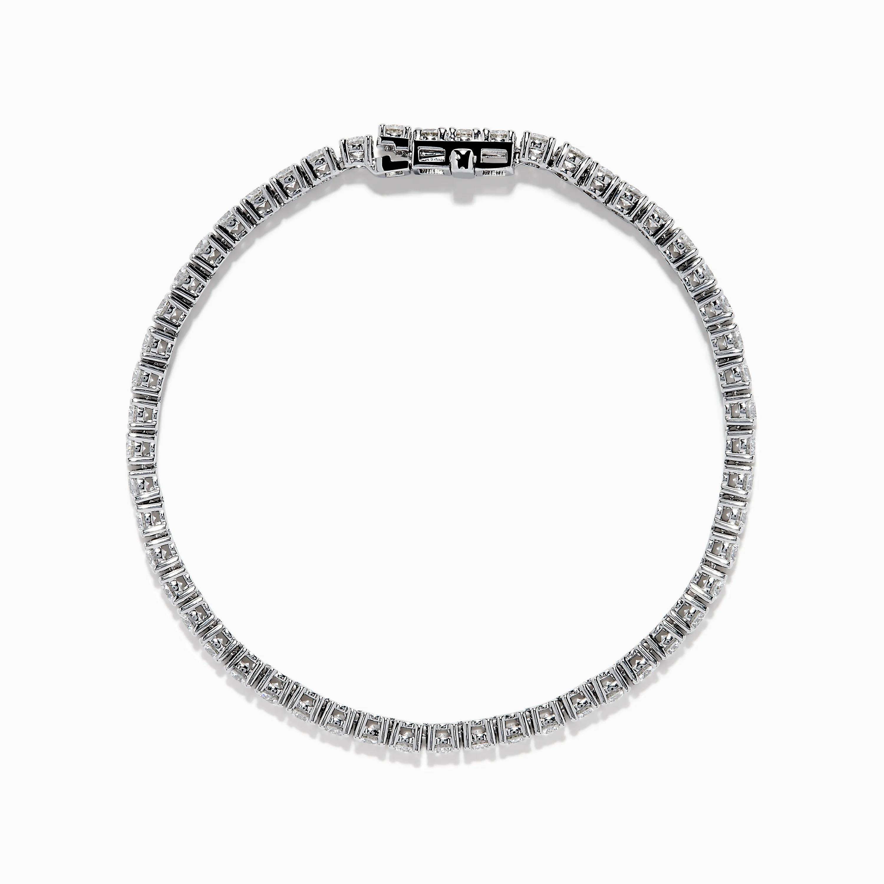 Lab Grown Round Diamond 7.00ct Tennis Bracelet in 14K White Gold - Image 3