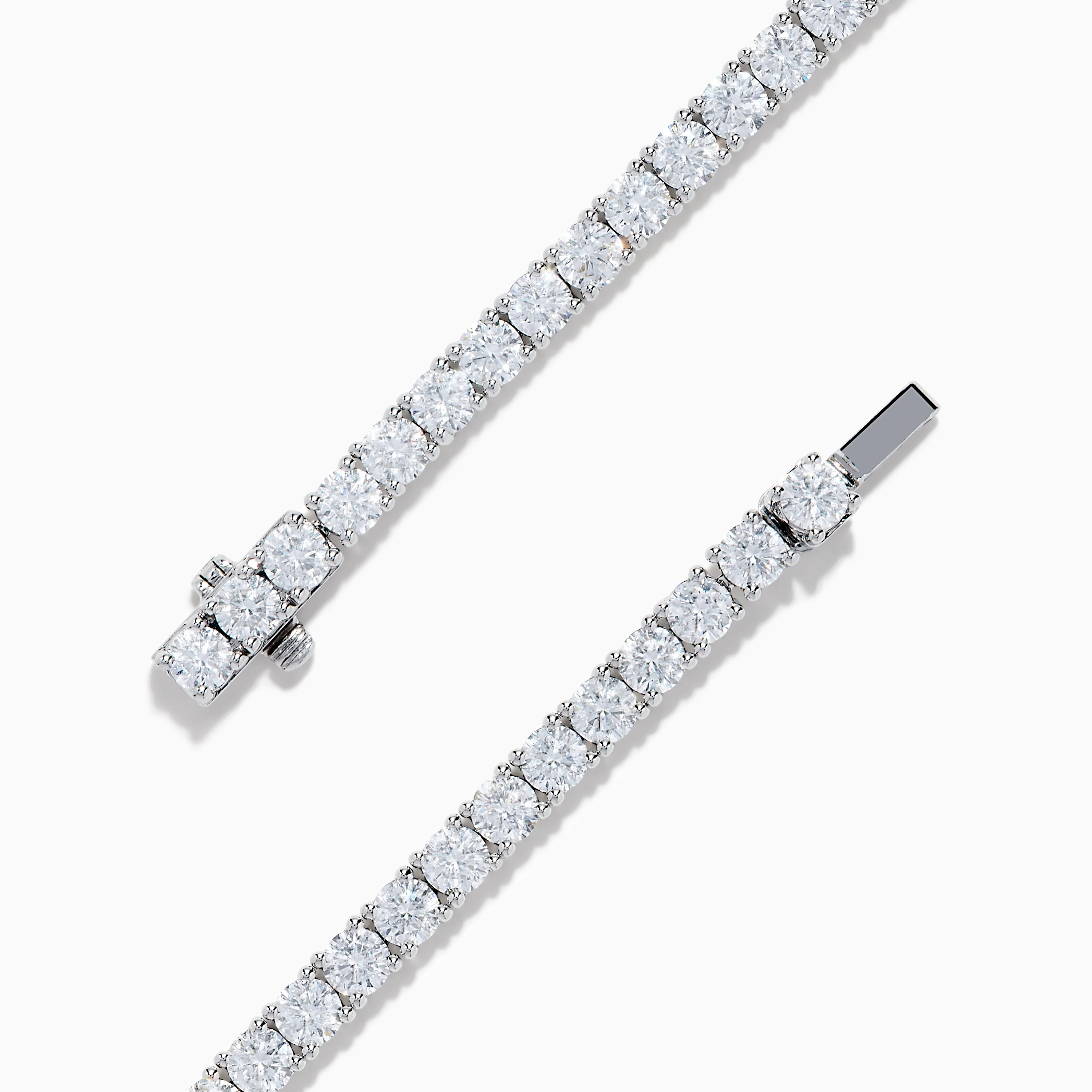 Lab Grown Round Diamond 7.00ct Tennis Bracelet in 14K White Gold - Image 4