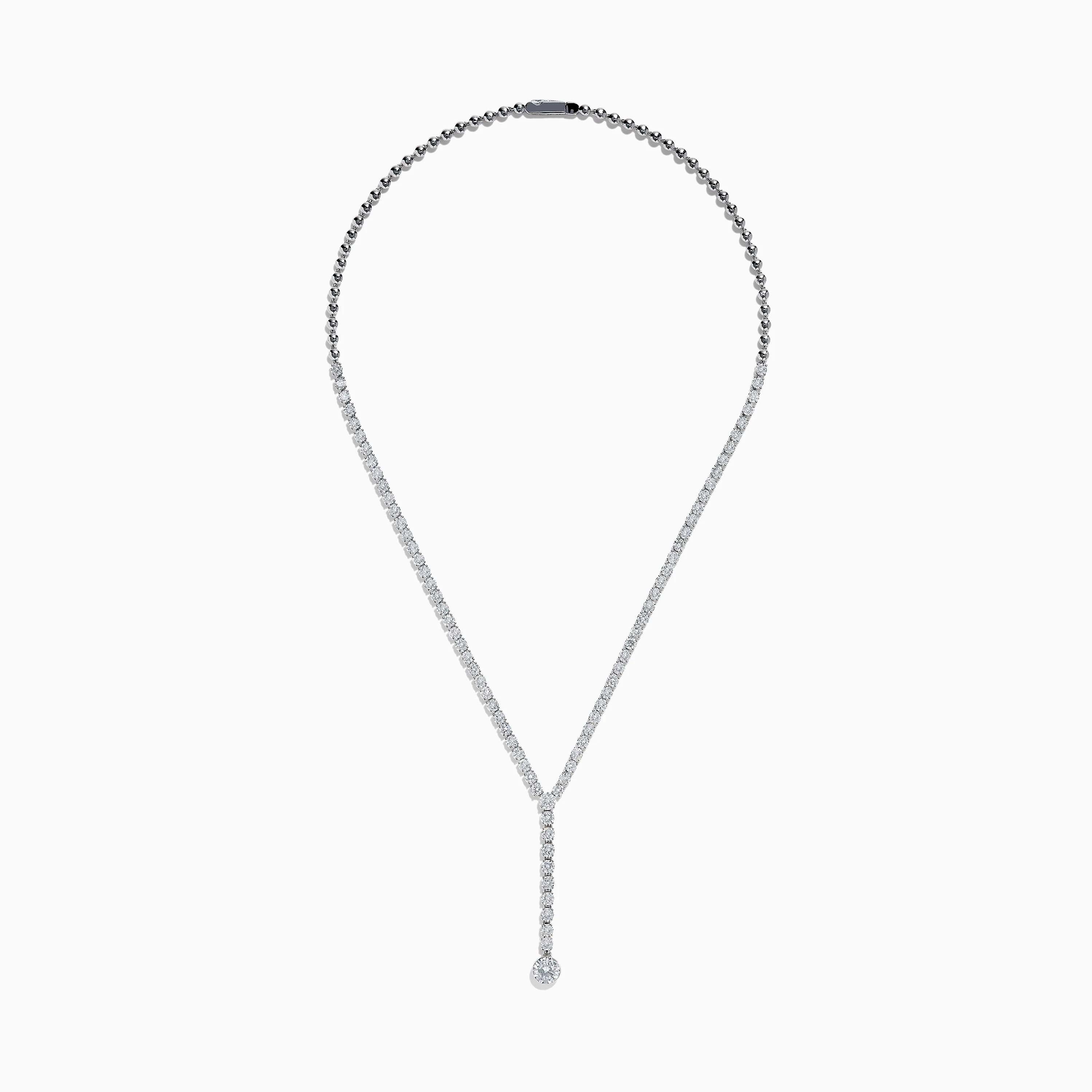Lab Grown Round Diamond 8.97ct Lariat Necklace in 14K White Gold - Image 3