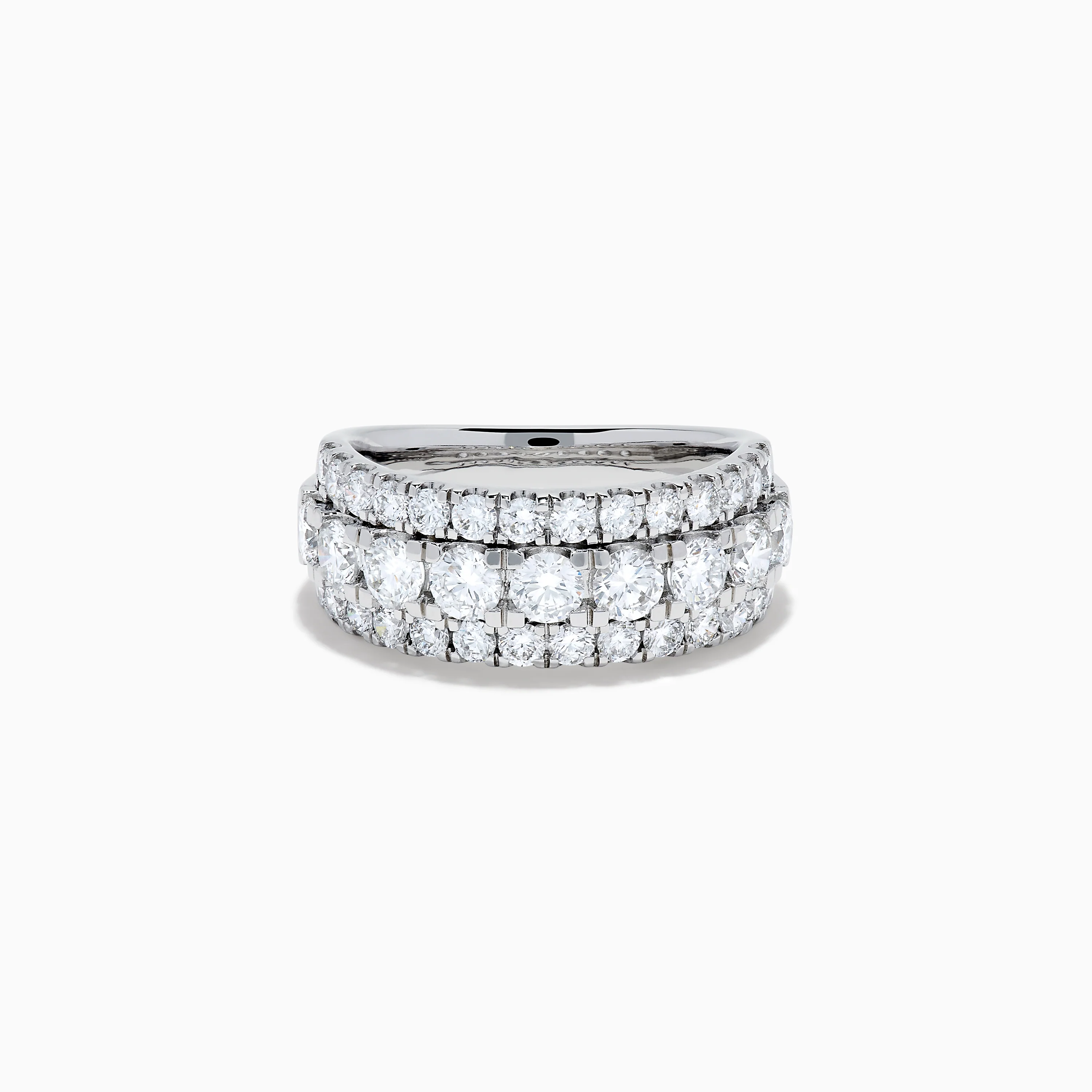 Lab Grown Round Diamond Wide Band in 14K White Gold