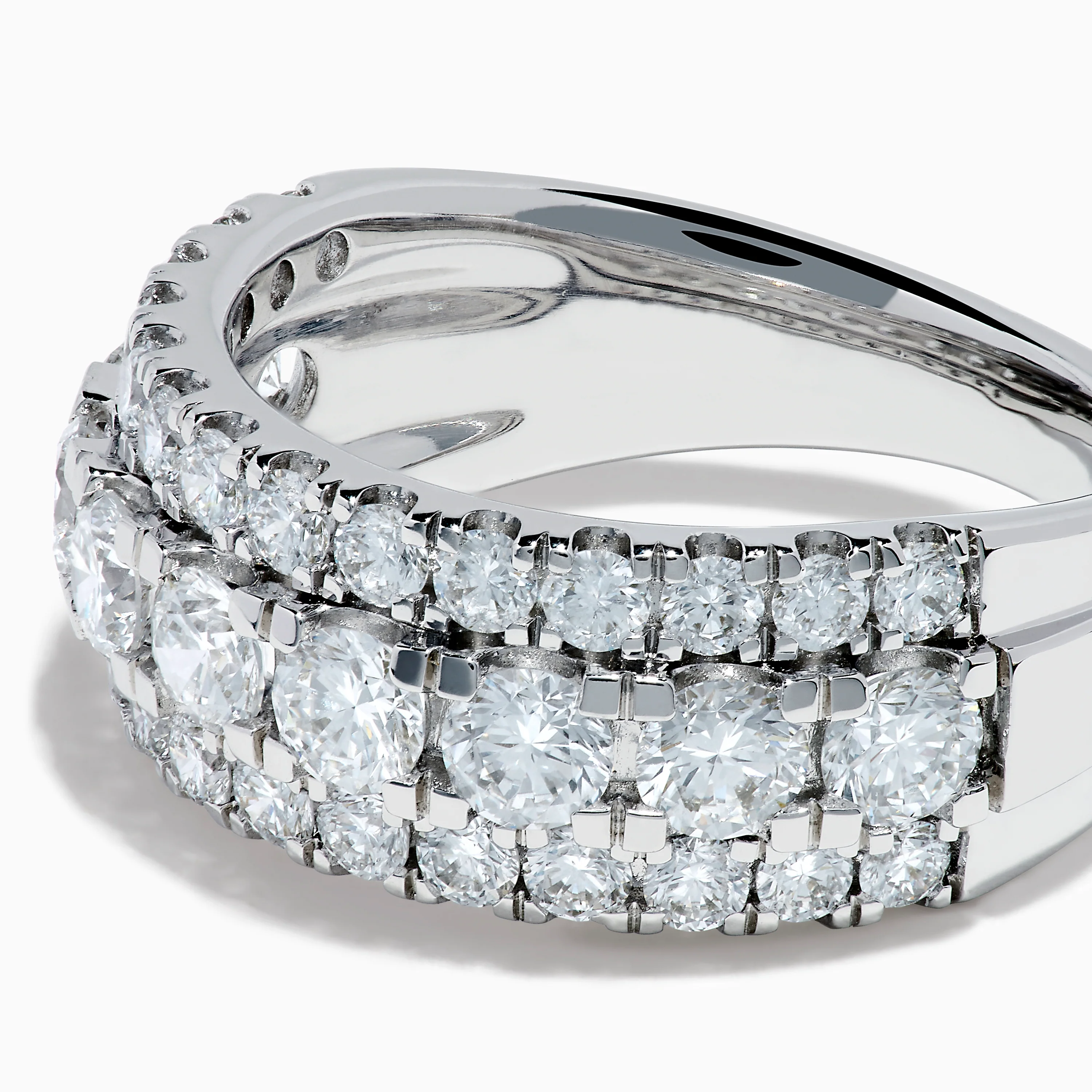 Lab Grown Round Diamond Wide Band in 14K White Gold - Image 2