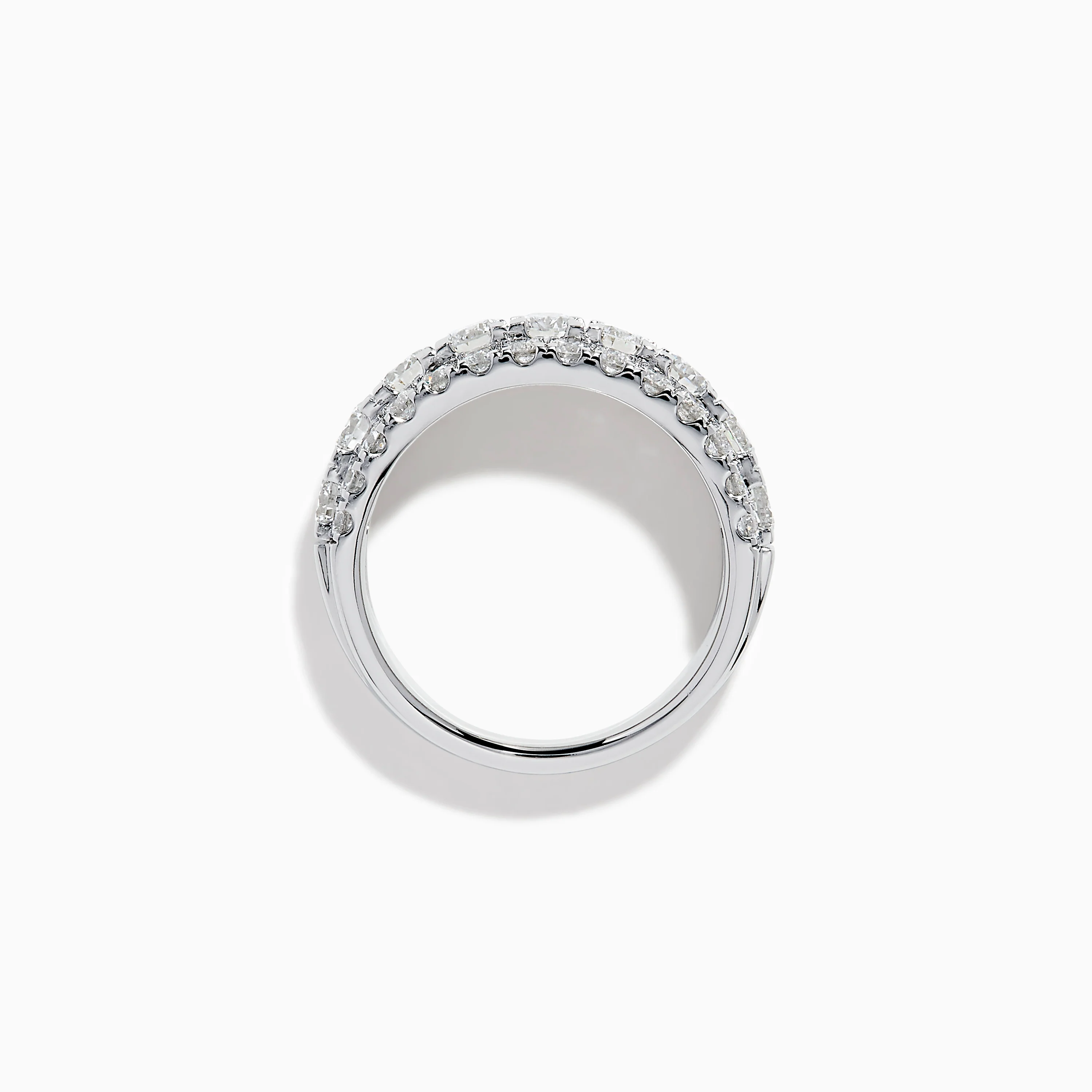 Lab Grown Round Diamond Wide Band in 14K White Gold - Image 3