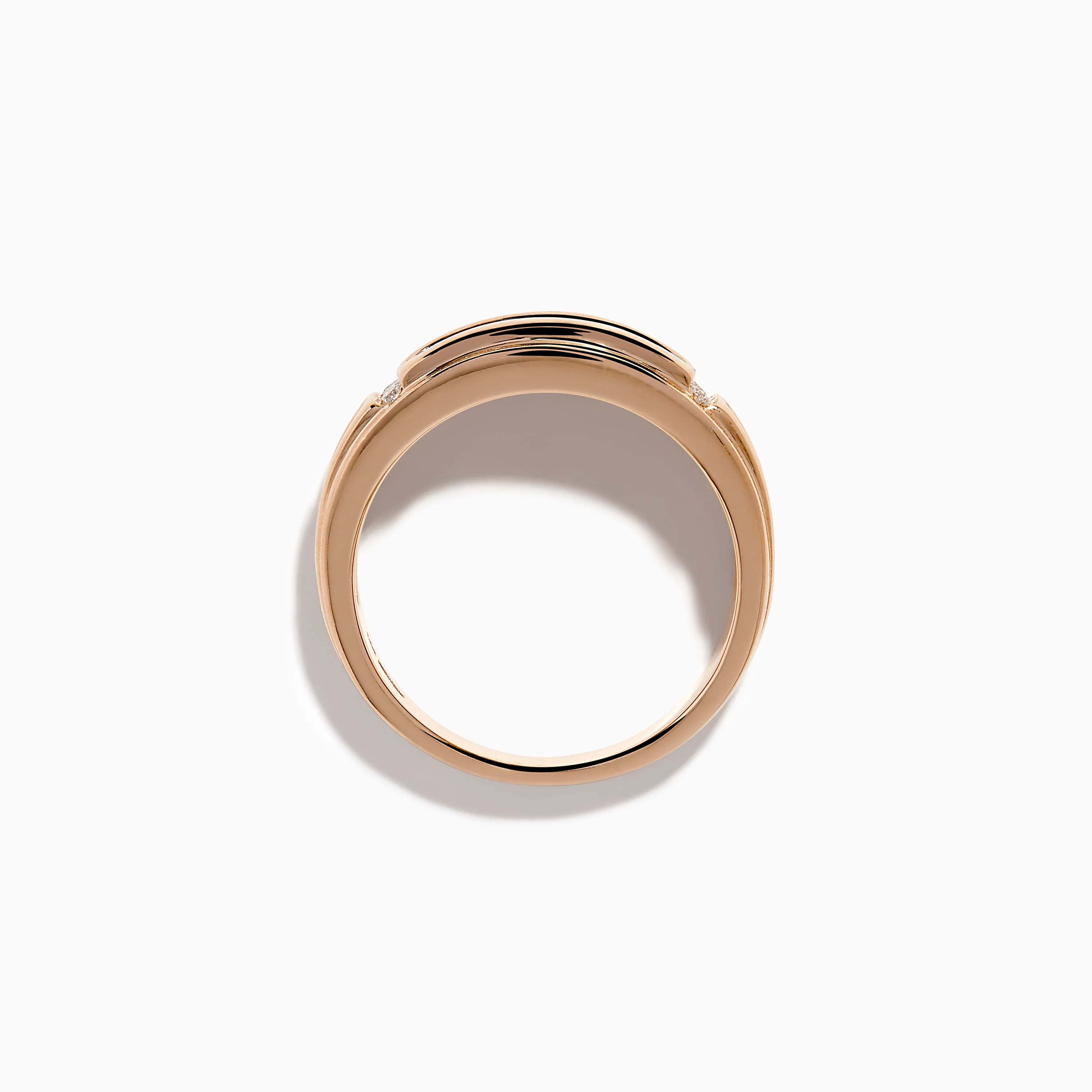 Men's 14K Rose Gold Brown and White Diamond Ring - Image 3