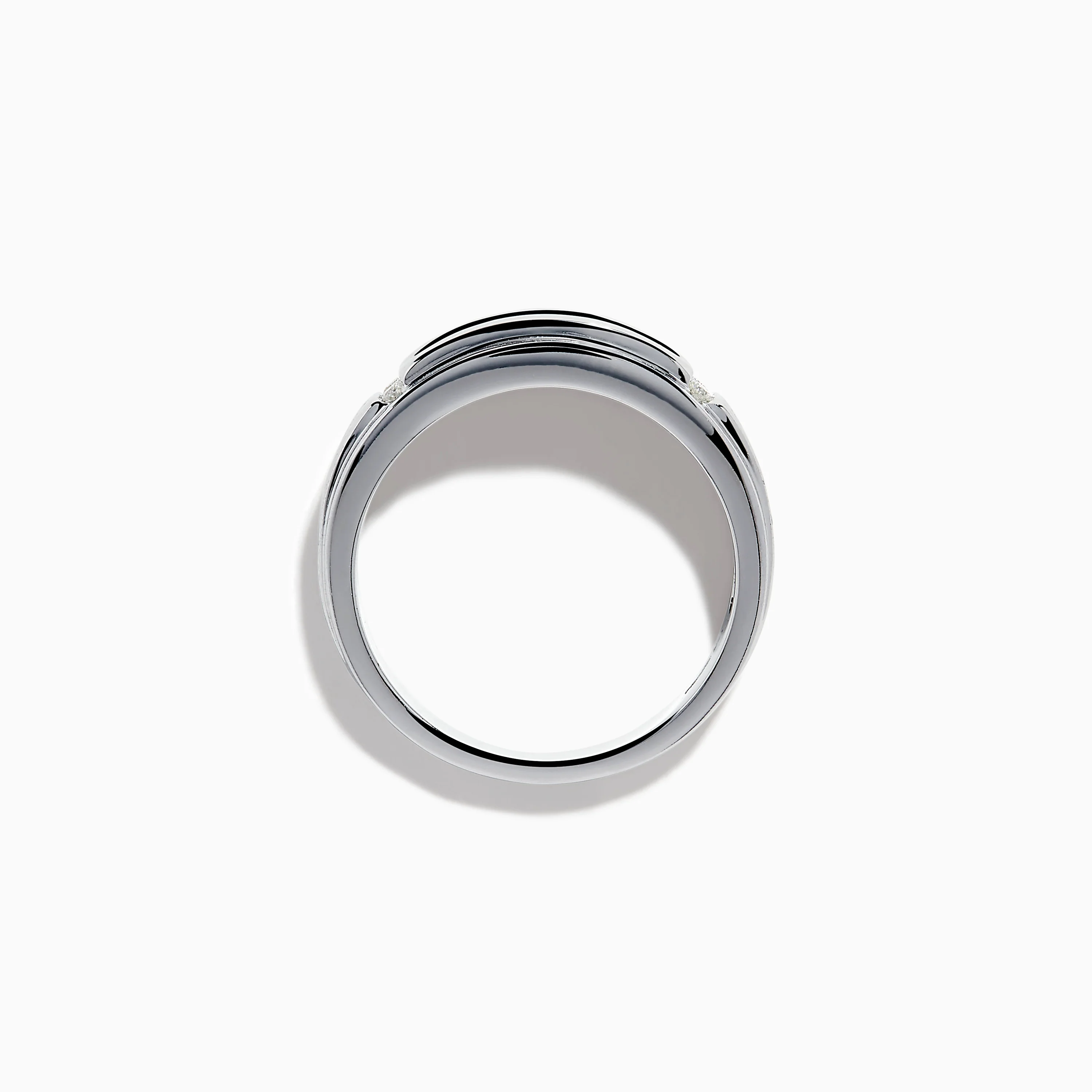Men's 14K White Gold Channel Set Blue and White Diamond Band - Image 3