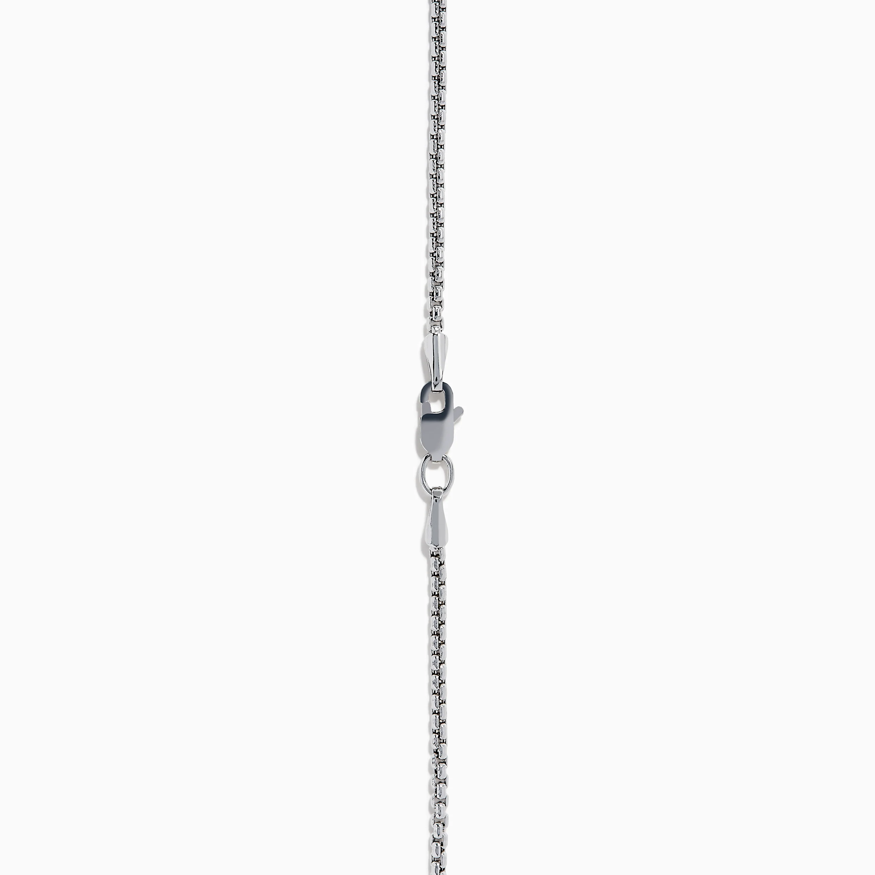 Men's 14K White Gold White and Blue Diamond Dog Tag Pendant - Image 4
