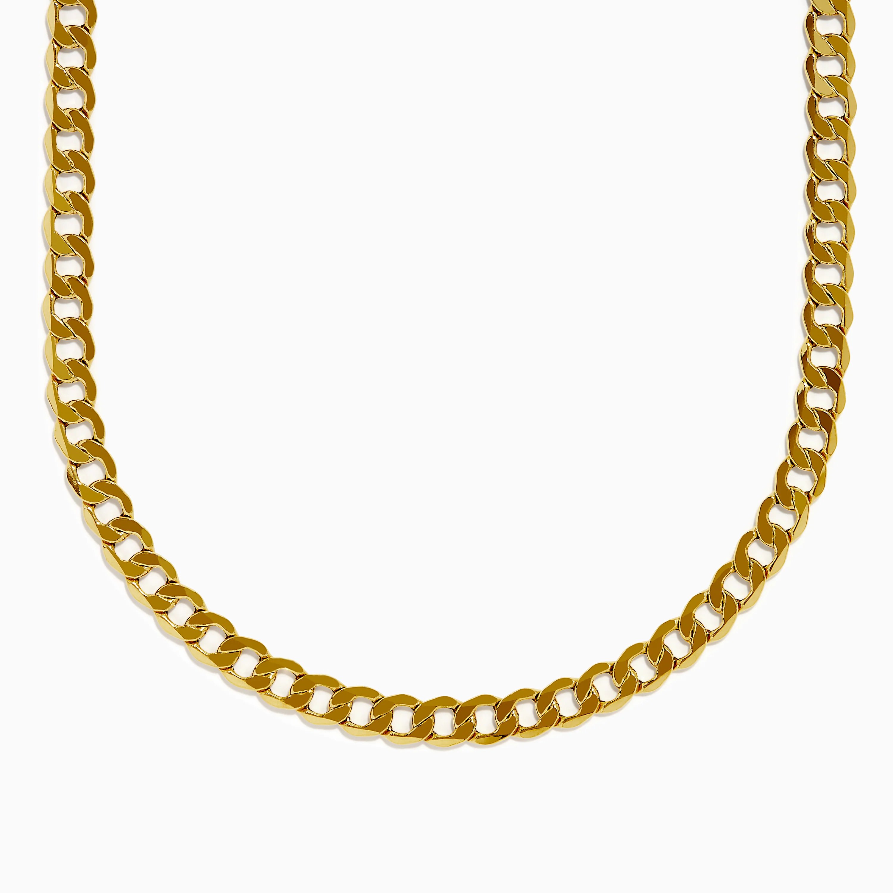 Men's 14K Yellow Gold Curb Link Chain Necklace