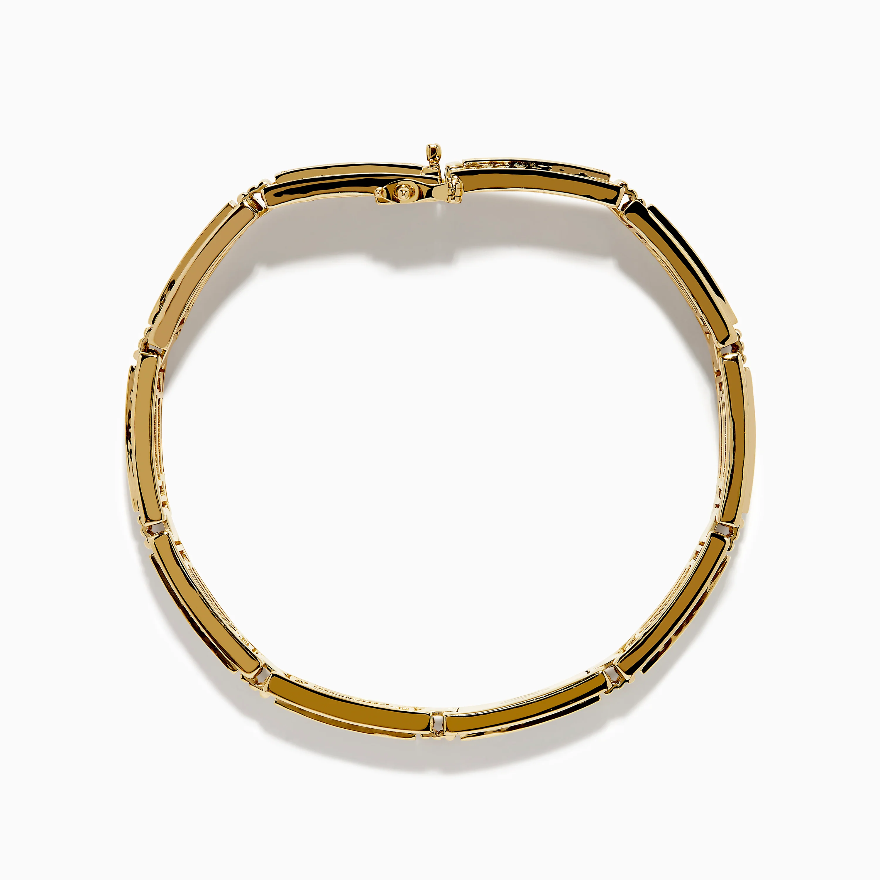 Men's 14K Yellow Gold White and Blue Diamond Linked Bracelet - Image 3