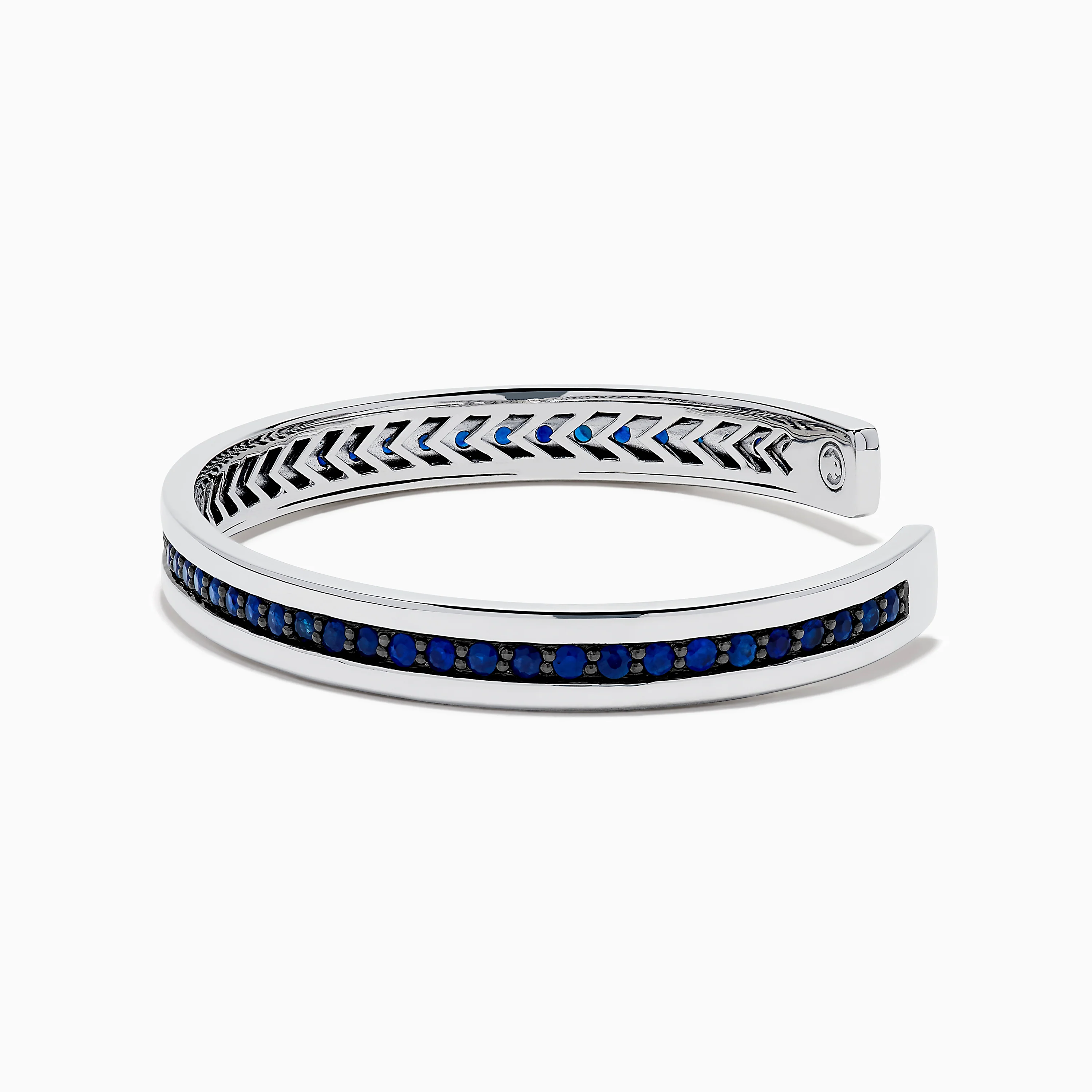 Men's 925 Sterling Silver and Blue Sapphire Bracelet - Image 4