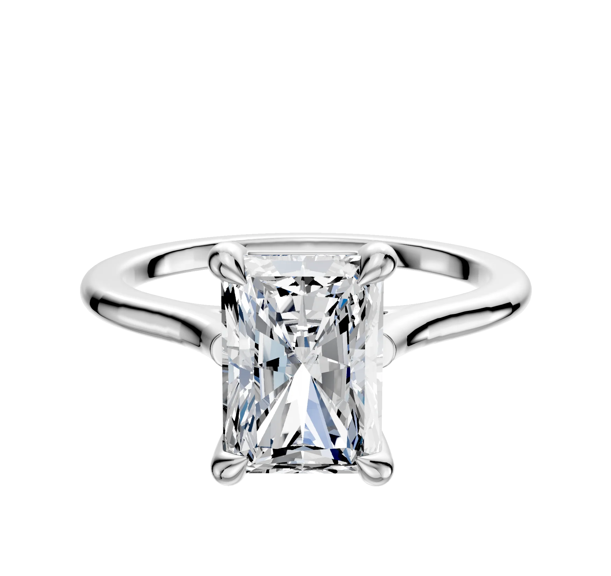 Platinum 4 Prong Basket Cathedral Dome 1.5mm Engagement Ring