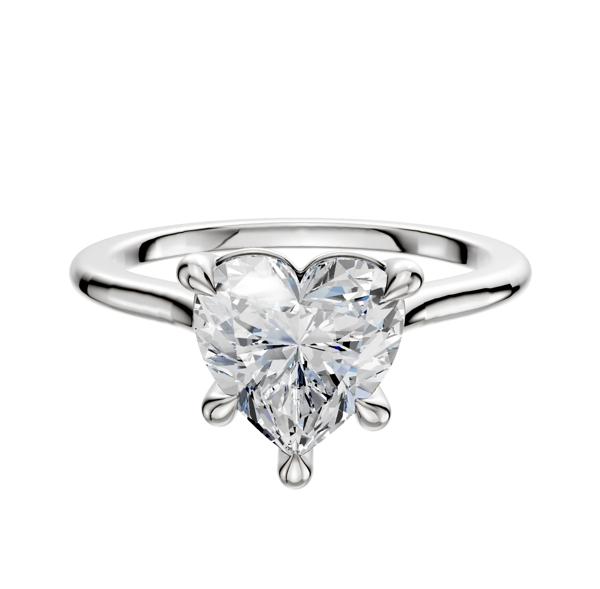 Platinum 4 Prong Basket Cathedral Dome 1.5mm Engagement Ring