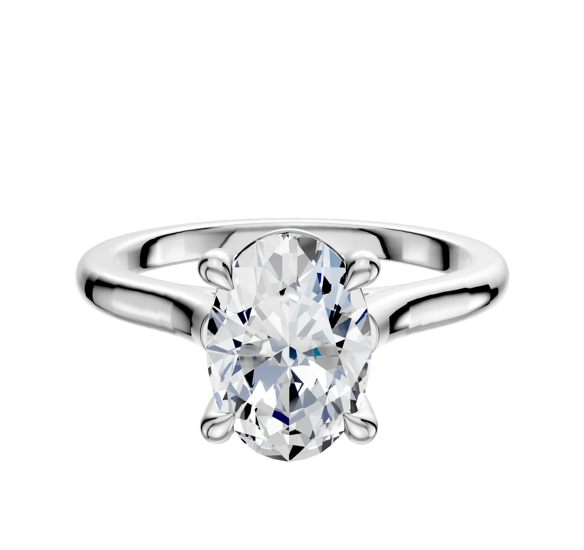Platinum 4 Prong Basket Cathedral Dome 2.0mm Engagement Ring