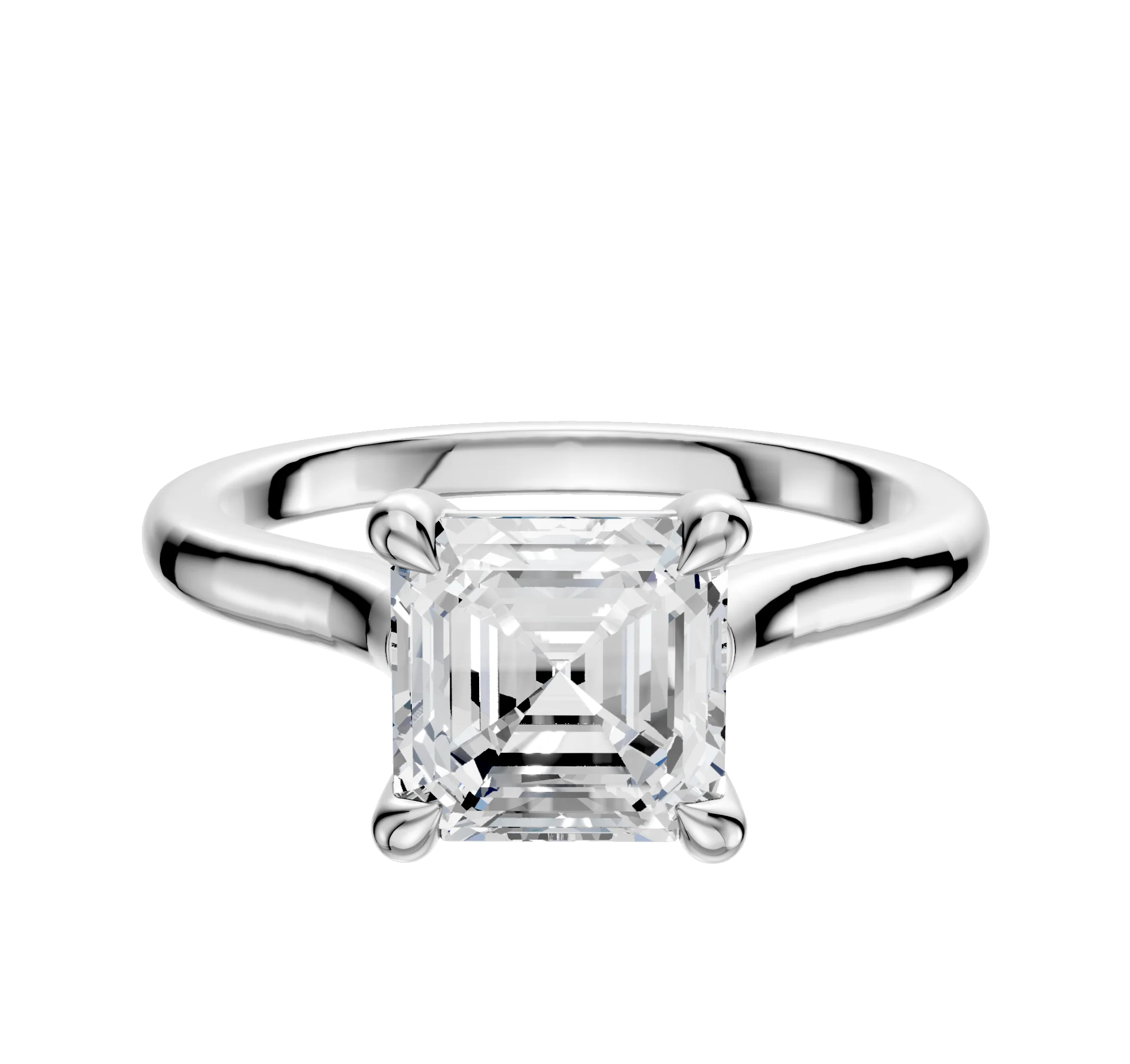 Platinum 4 Prong Basket Cathedral Dome 2.0mm Engagement Ring