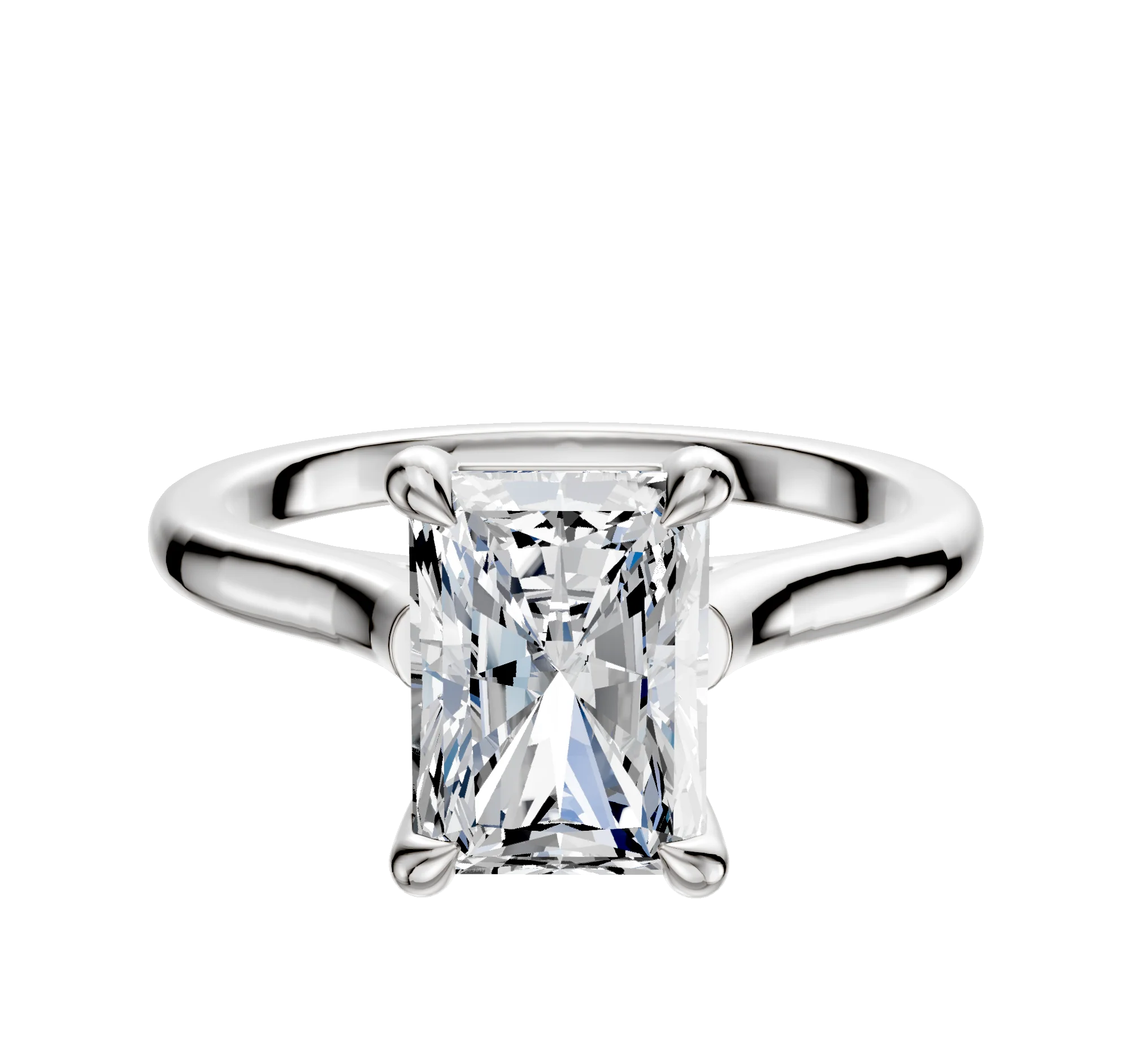 Platinum 4 Prong Basket Cathedral Dome 2.0mm Engagement Ring