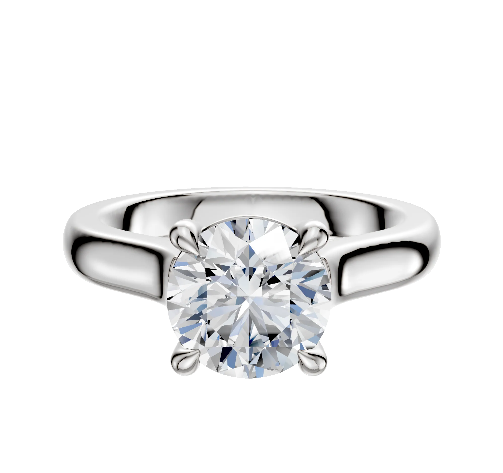 Platinum 4 Prong Basket Cathedral Dome 3.0mm Engagement Ring