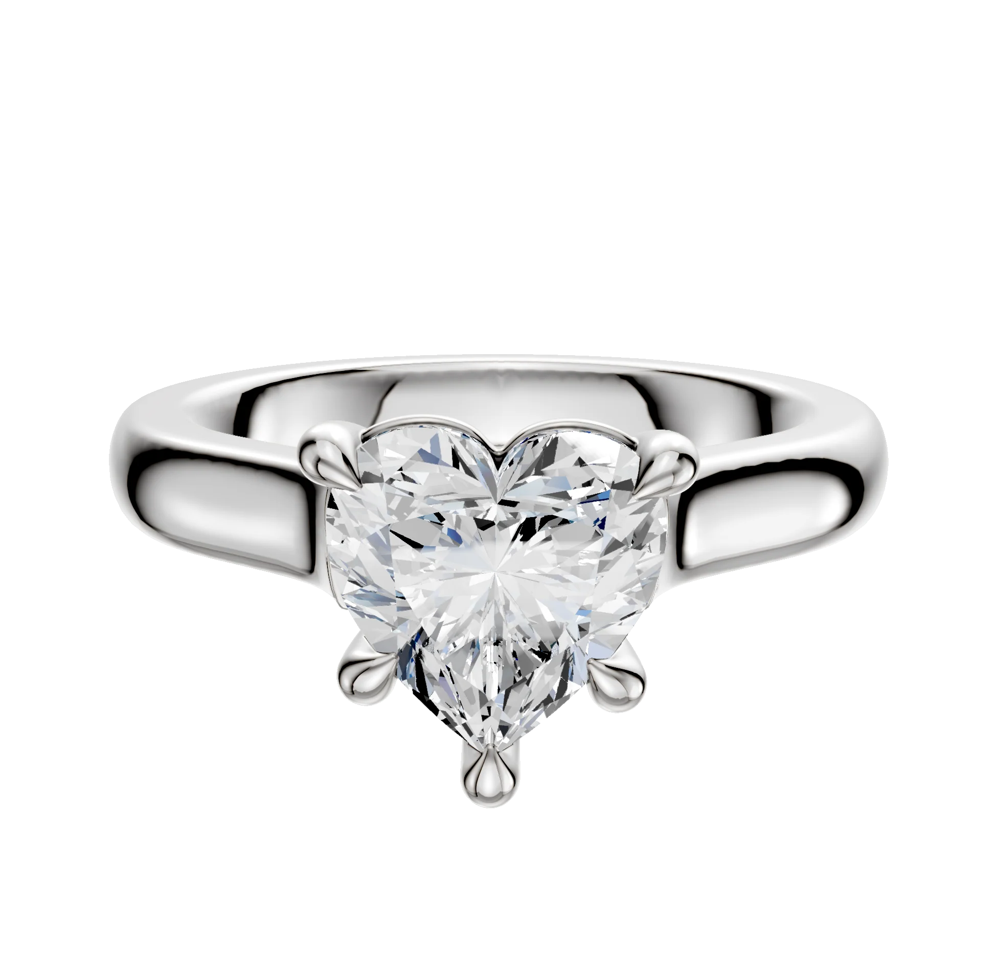 Platinum 4 Prong Basket Cathedral Dome 3.0mm Engagement Ring
