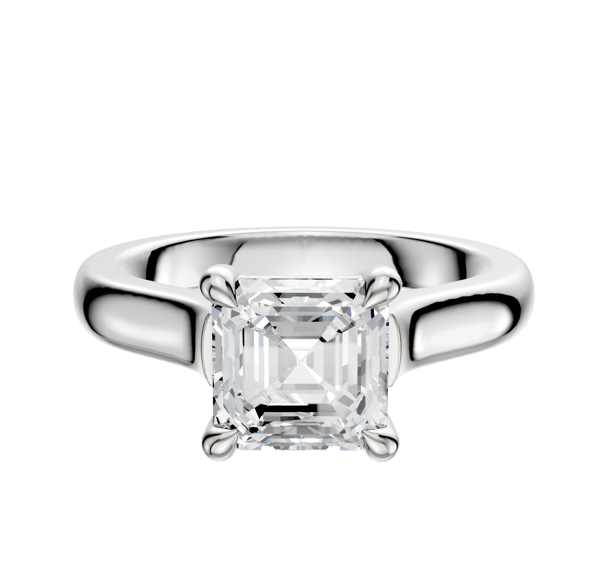 Platinum 4 Prong Basket Cathedral Dome 3.0mm Engagement Ring