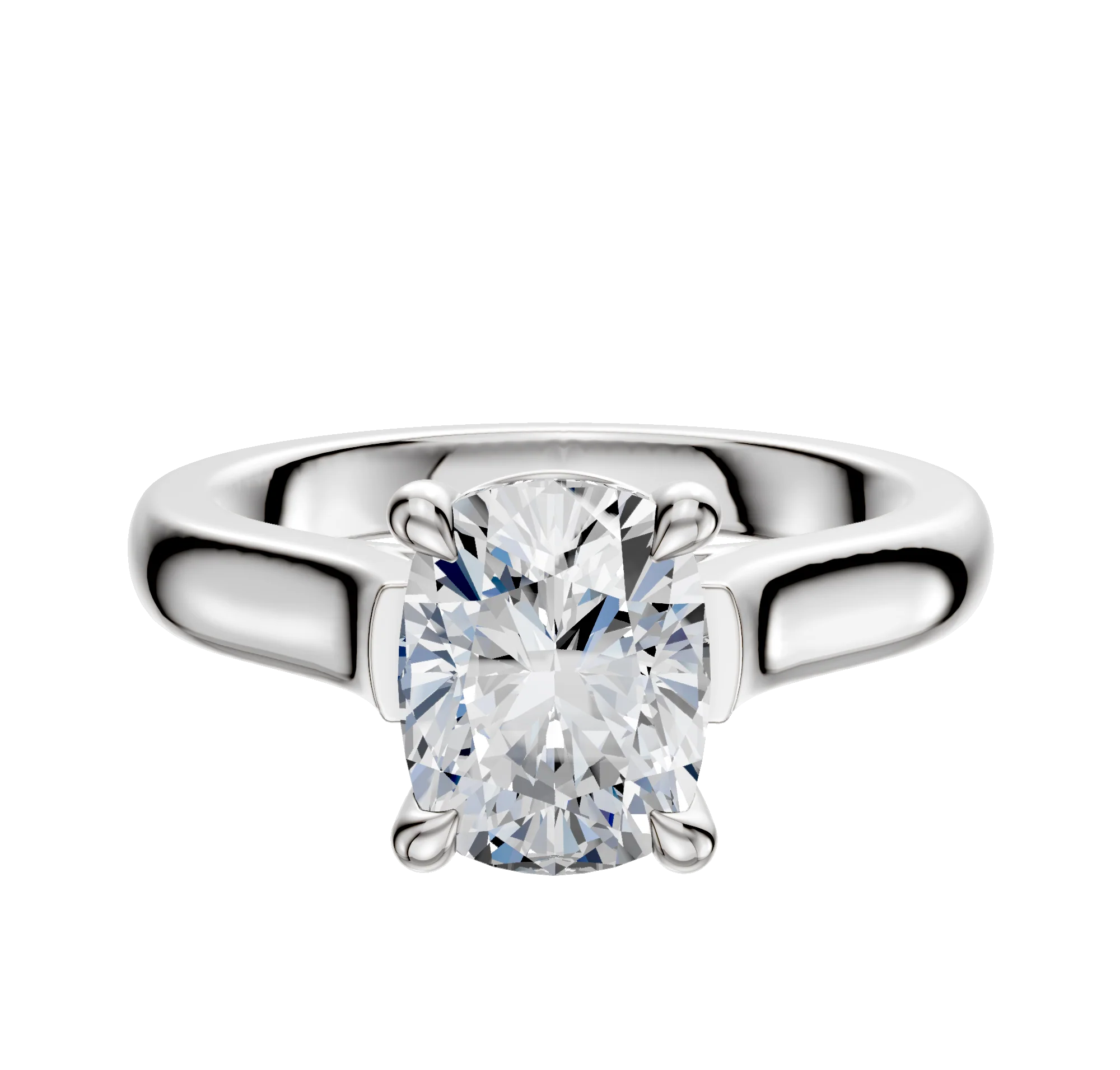 Platinum 4 Prong Basket Cathedral Dome 3.0mm Engagement Ring