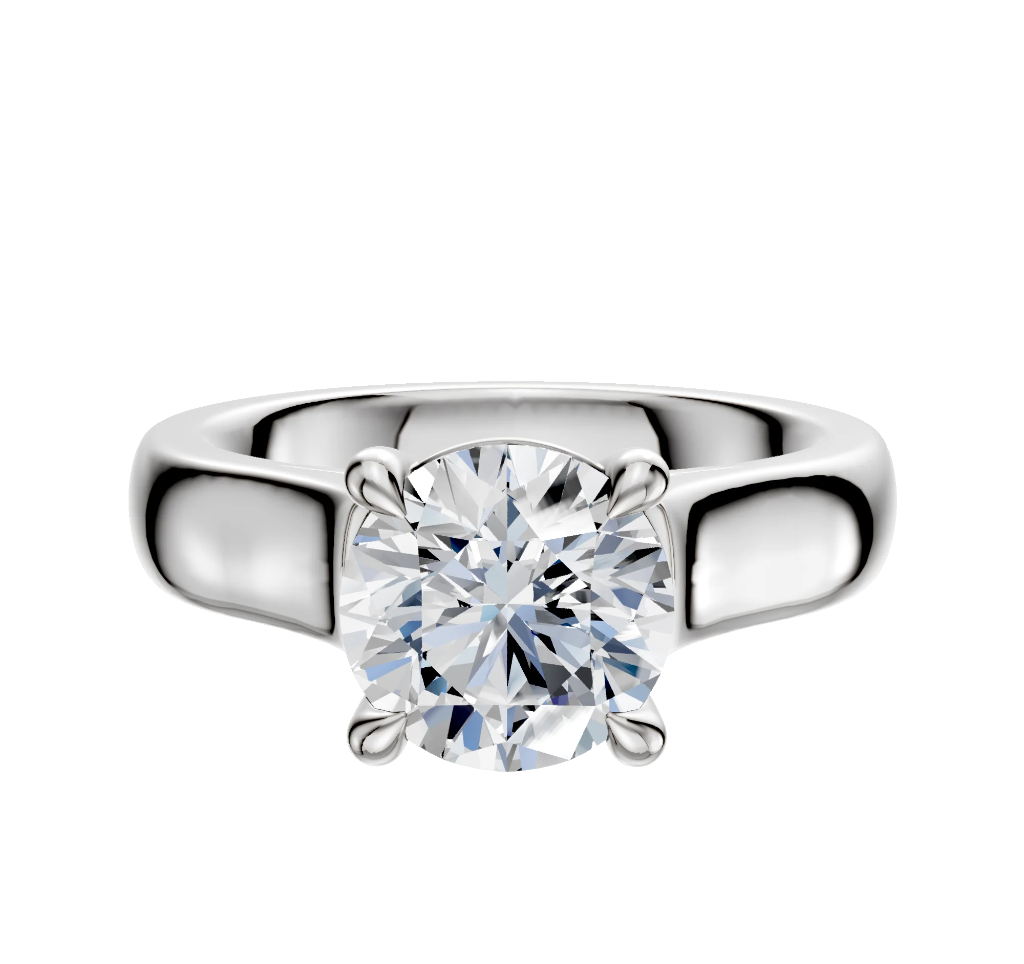 Platinum 4 Prong Basket Cathedral Dome 4.0mm Engagement Ring