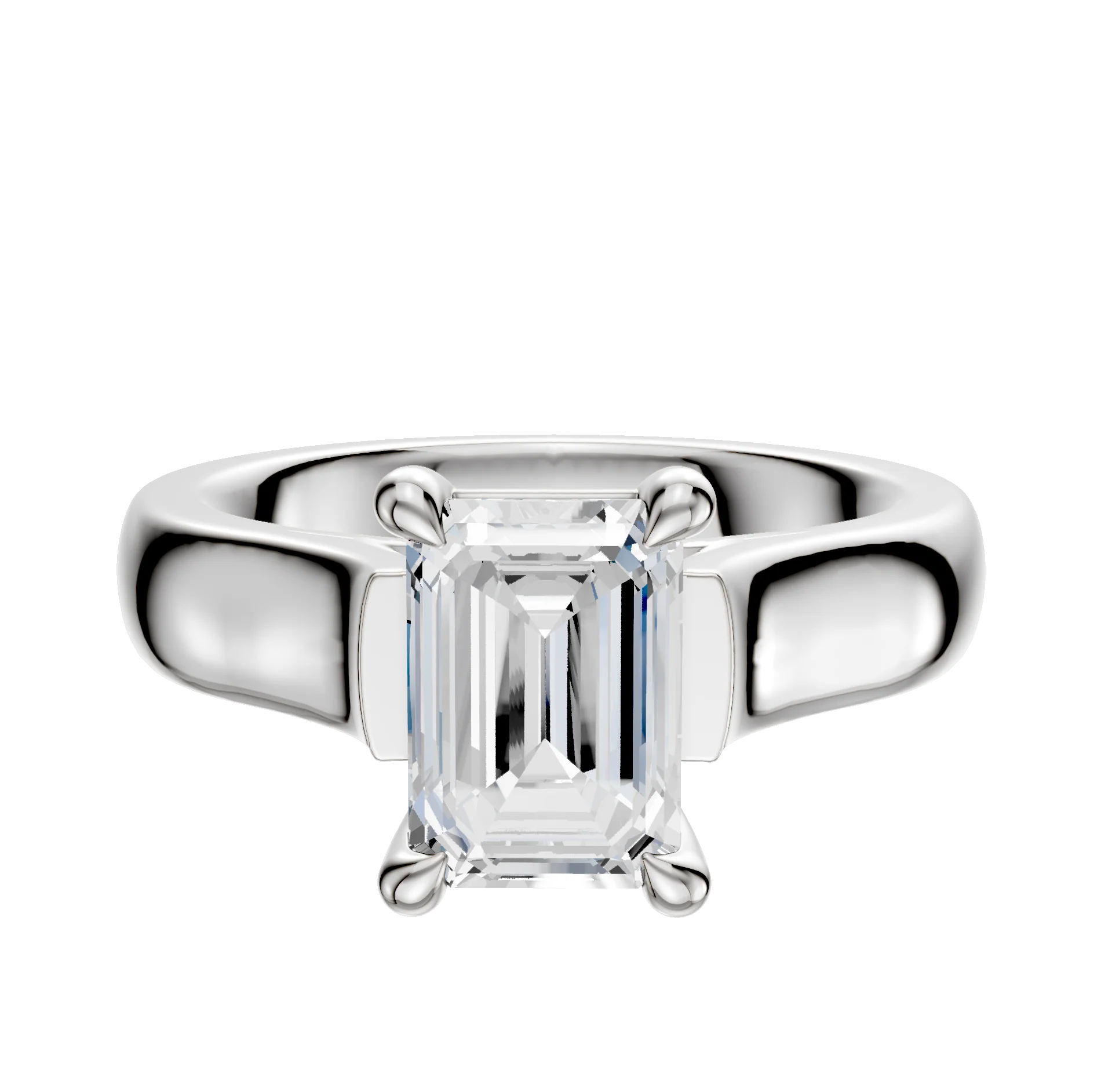 Platinum 4 Prong Basket Cathedral Dome 4.0mm Engagement Ring
