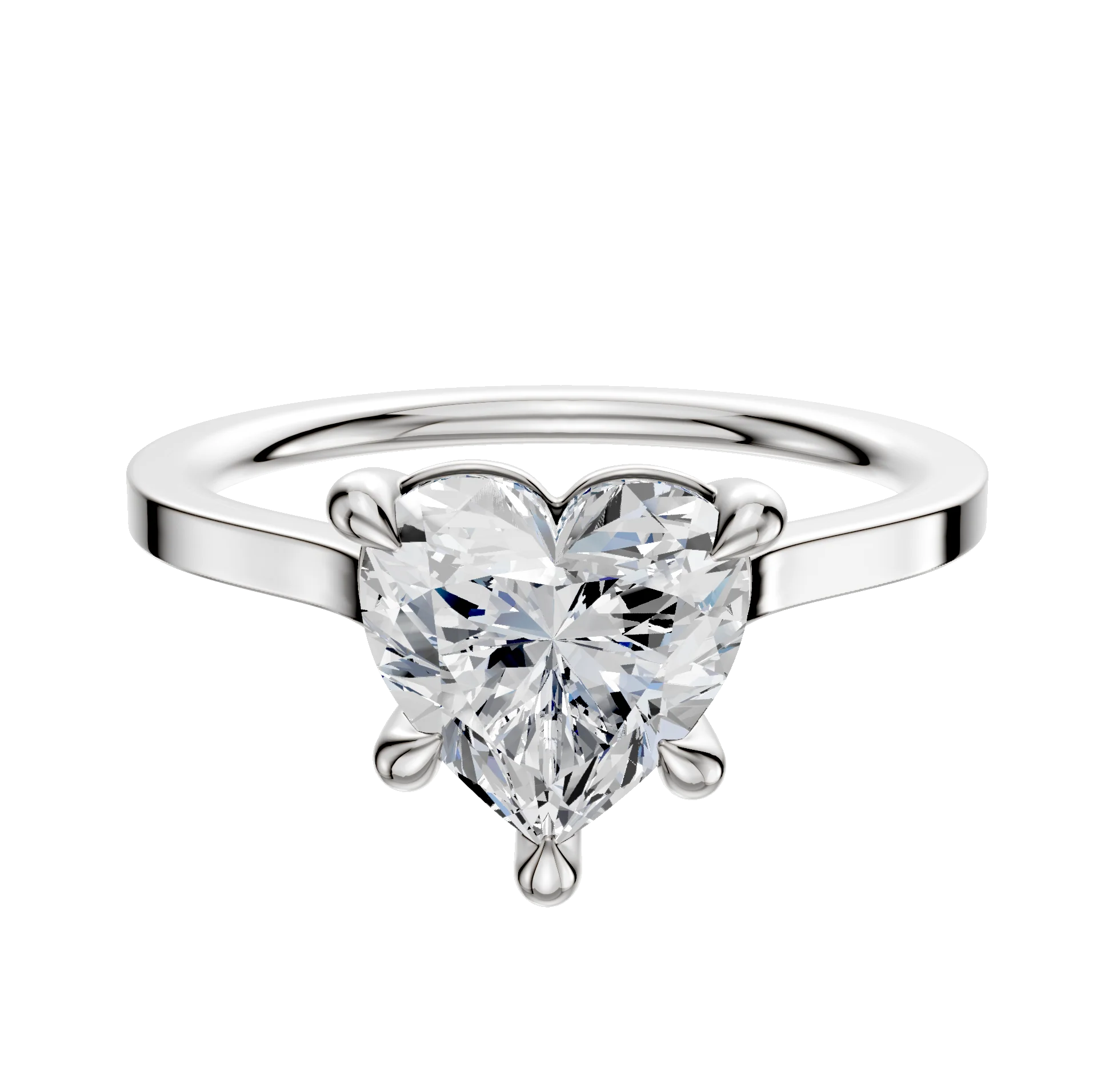 Platinum 4 Prong Basket Cathedral Flat 1.5mm Engagement Ring