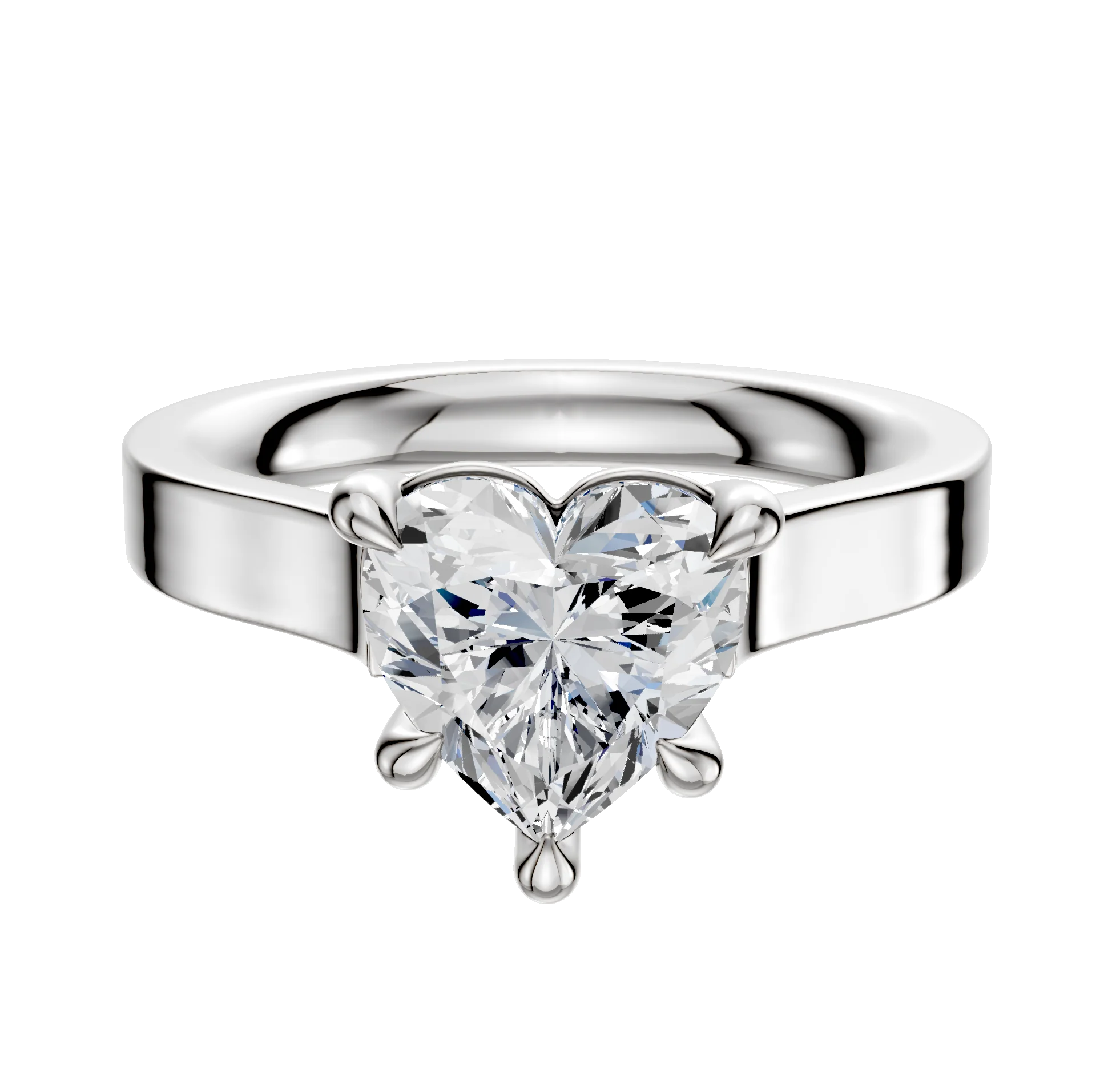 Platinum 4 Prong Basket Cathedral Flat 3.0mm Engagement Ring