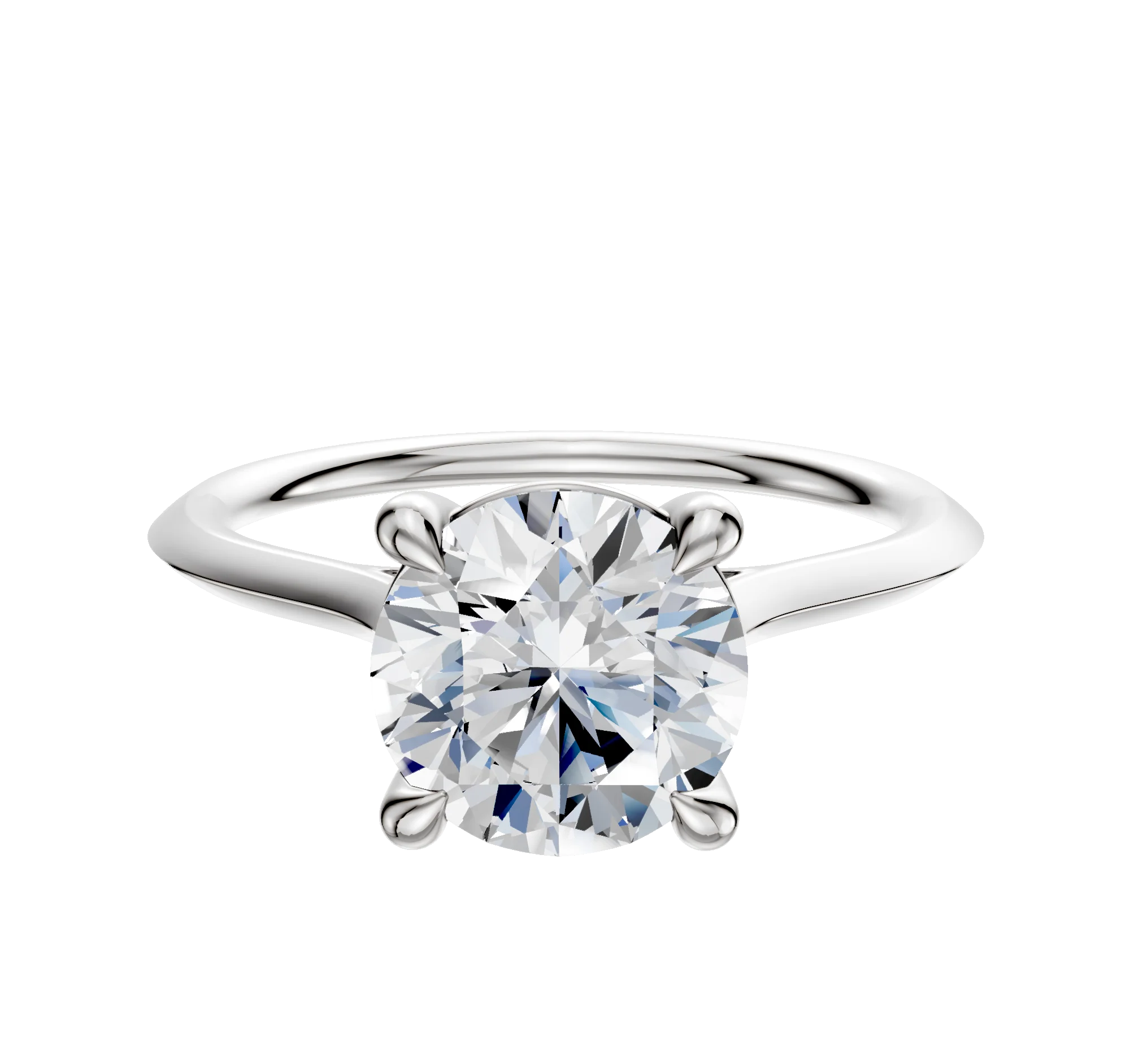 Platinum 4 Prong Basket Cathedral Knife Edge 1.5mm Engagement Ring