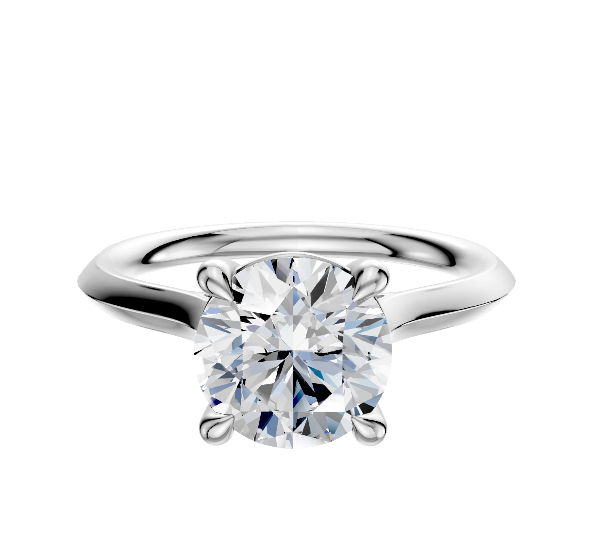 Platinum 4 Prong Basket Cathedral Knife Edge 2.0mm Engagement Ring
