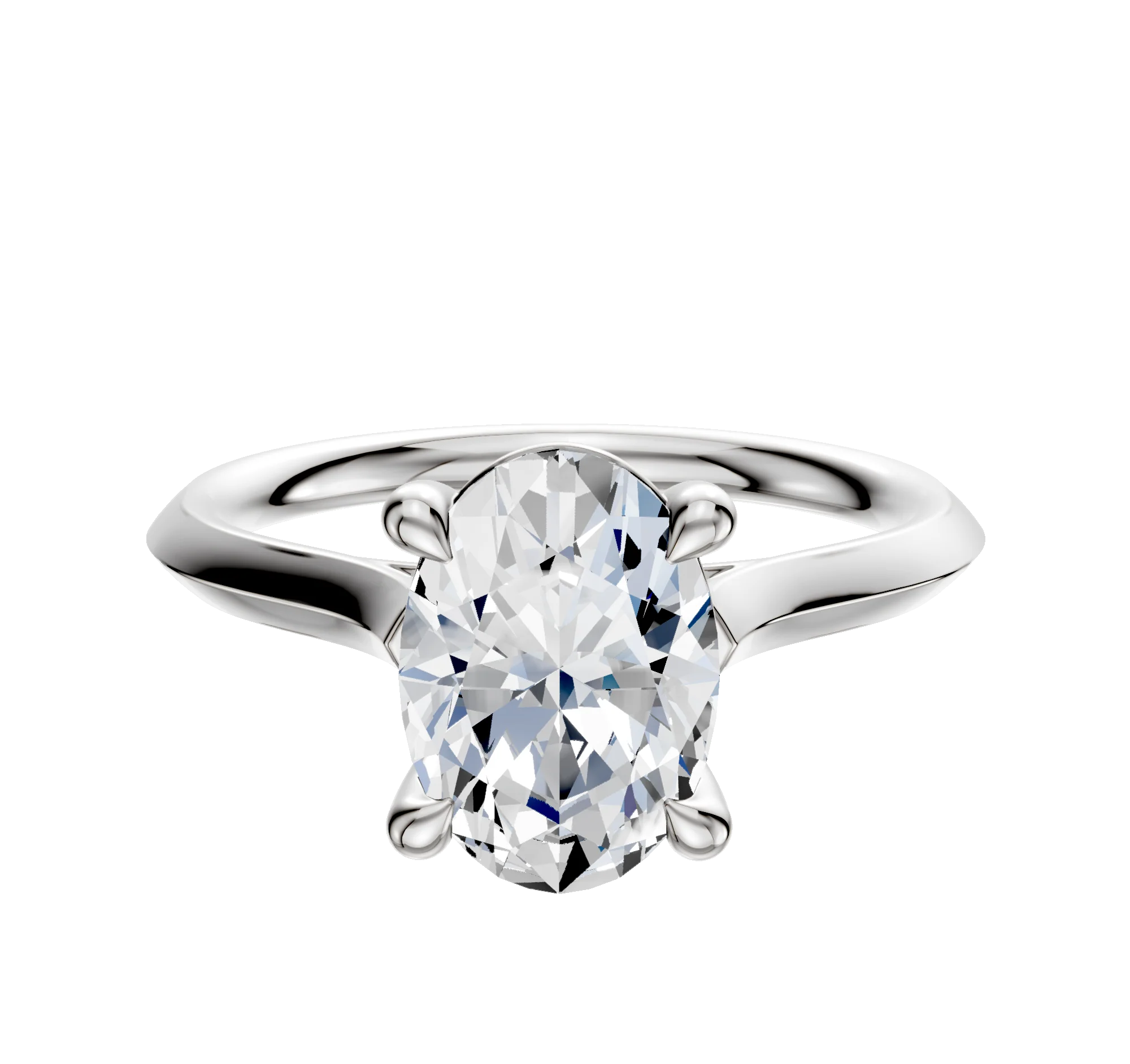 Platinum 4 Prong Basket Cathedral Knife Edge 2.0mm Engagement Ring