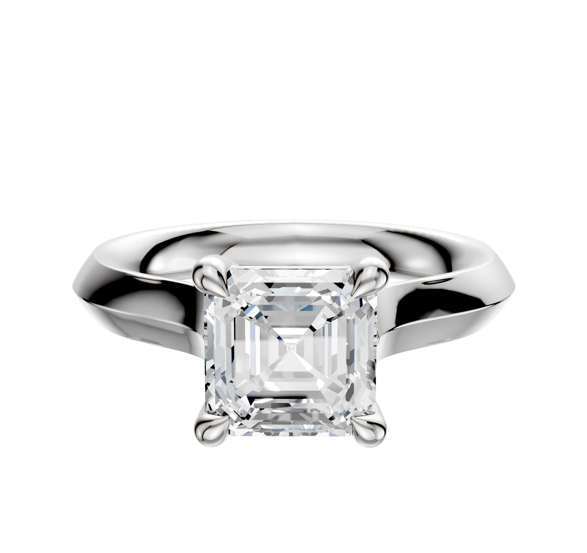 Platinum 4 Prong Basket Cathedral Knife Edge 3.0mm Engagement Ring