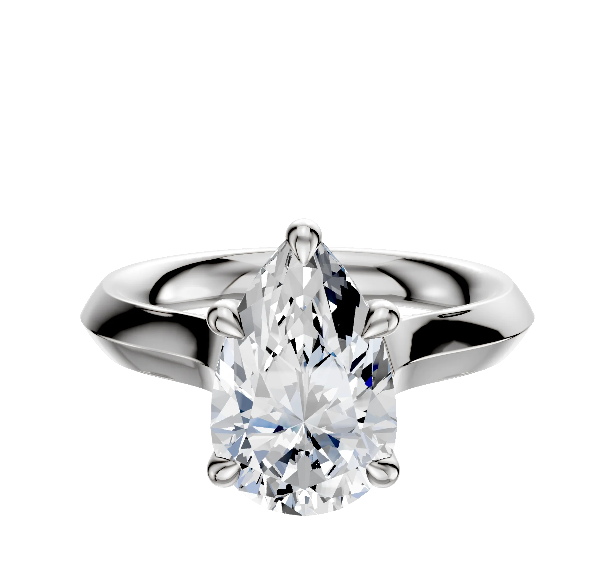 Platinum 4 Prong Basket Cathedral Knife Edge 3.0mm Engagement Ring