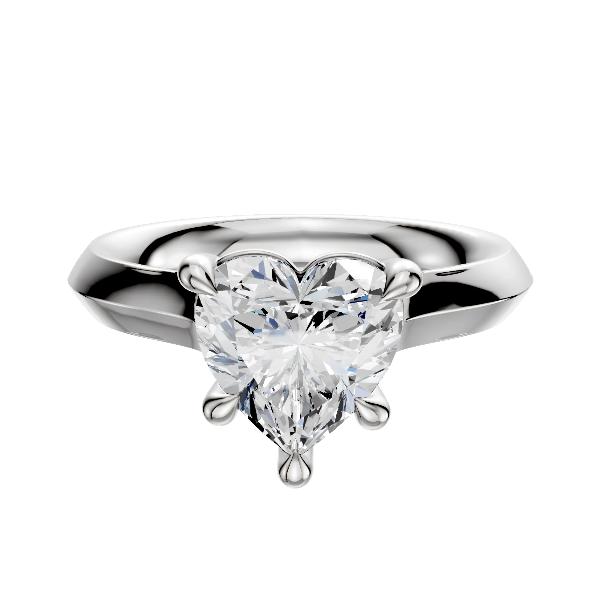 Platinum 4 Prong Basket Cathedral Knife Edge 3.0mm Engagement Ring