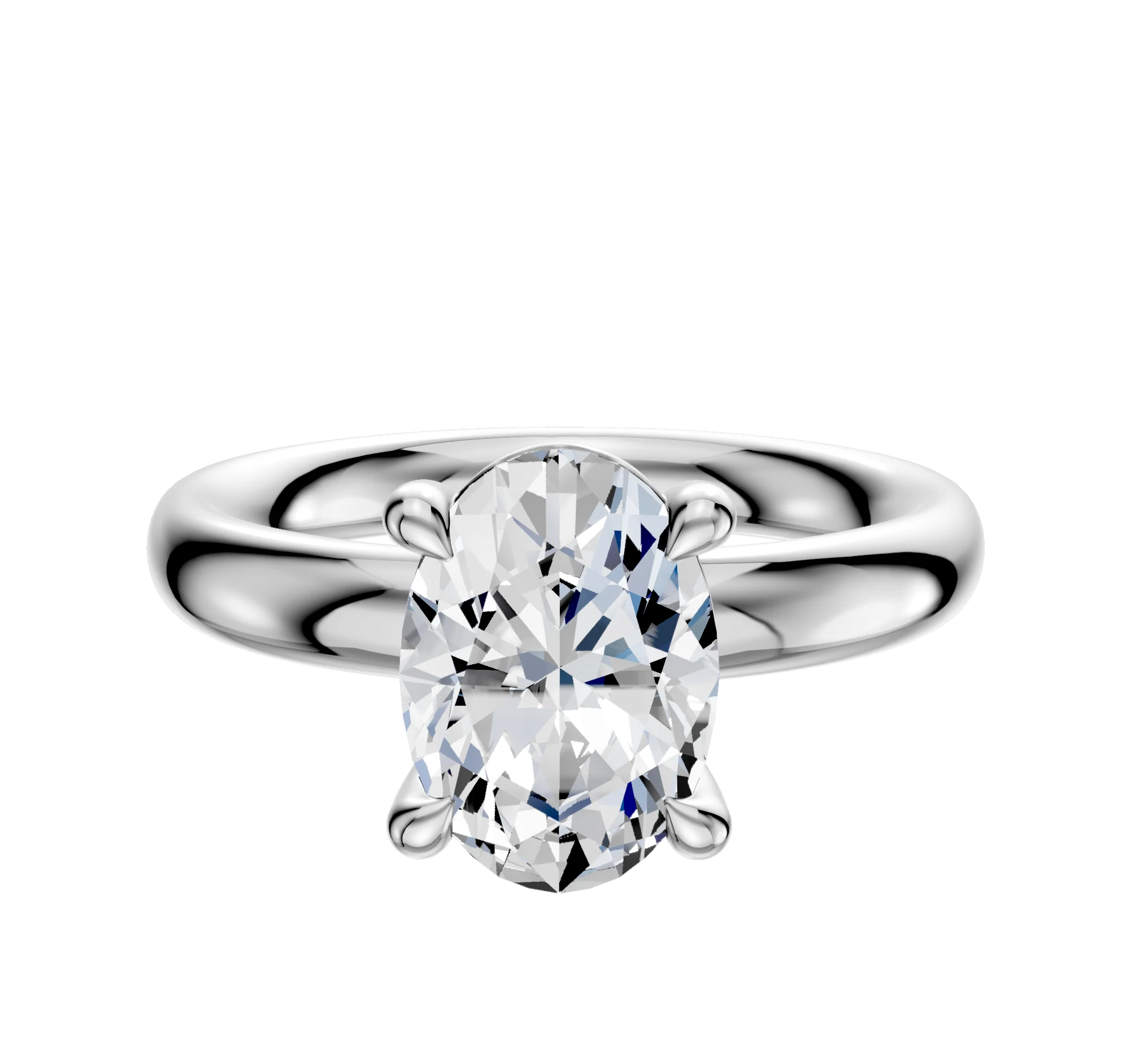 Platinum 4 Prong Basket Classic Dome 3.0mm Engagement Ring