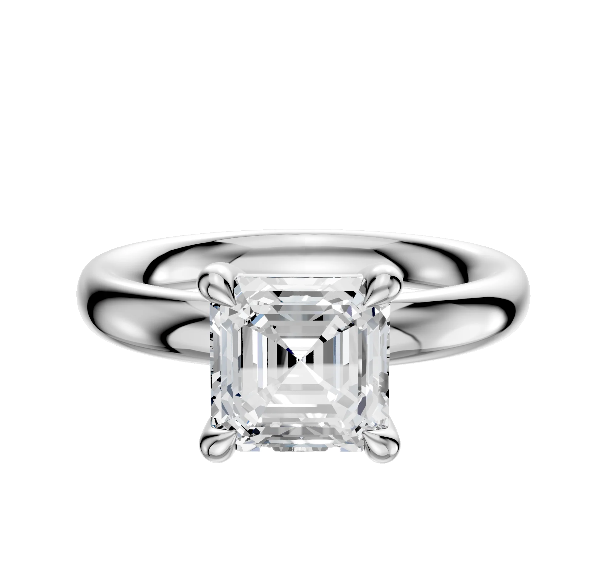 Platinum 4 Prong Basket Classic Dome 3.0mm Engagement Ring