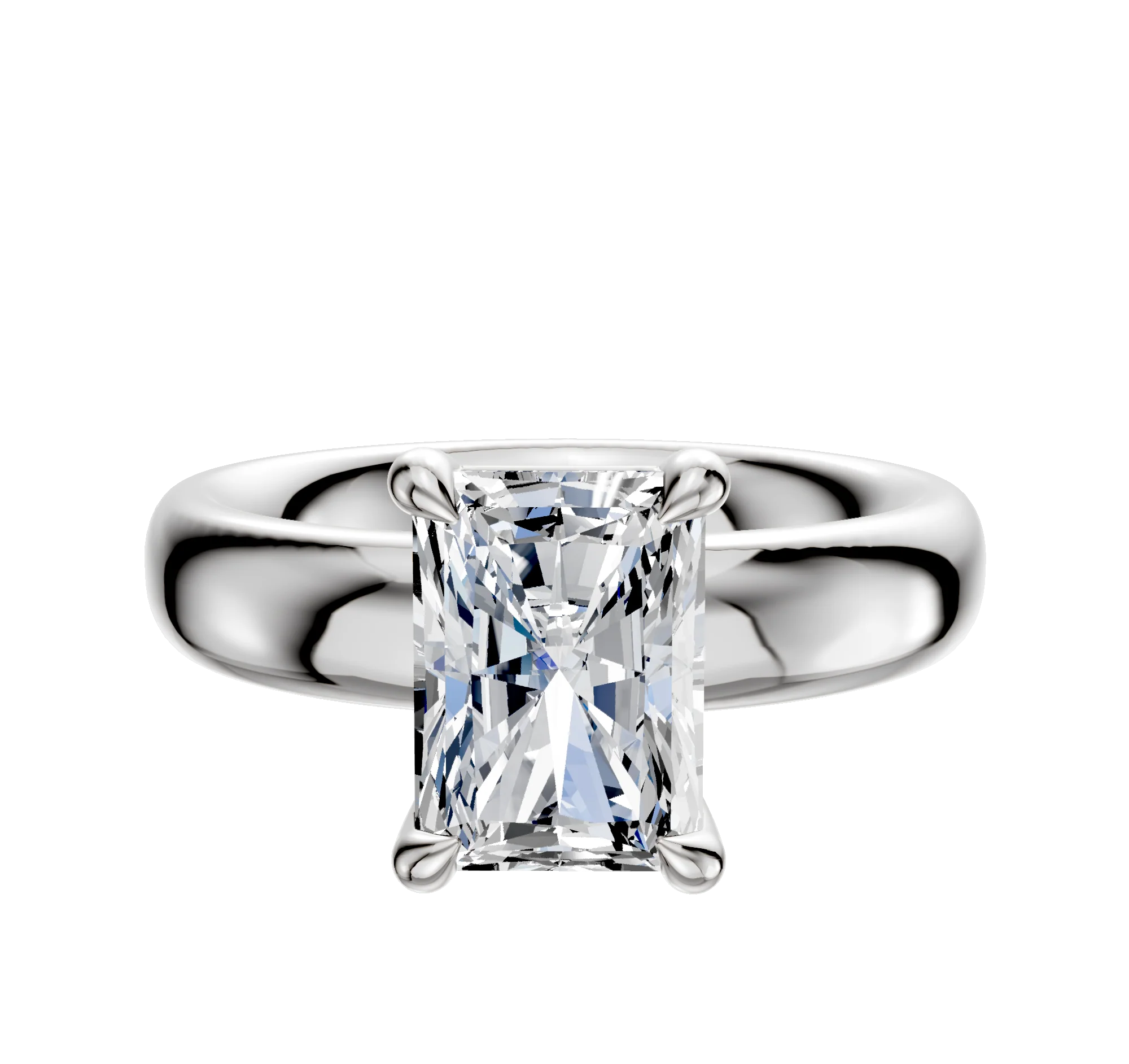 Platinum 4 Prong Basket Classic Dome 4.0mm Engagement Ring
