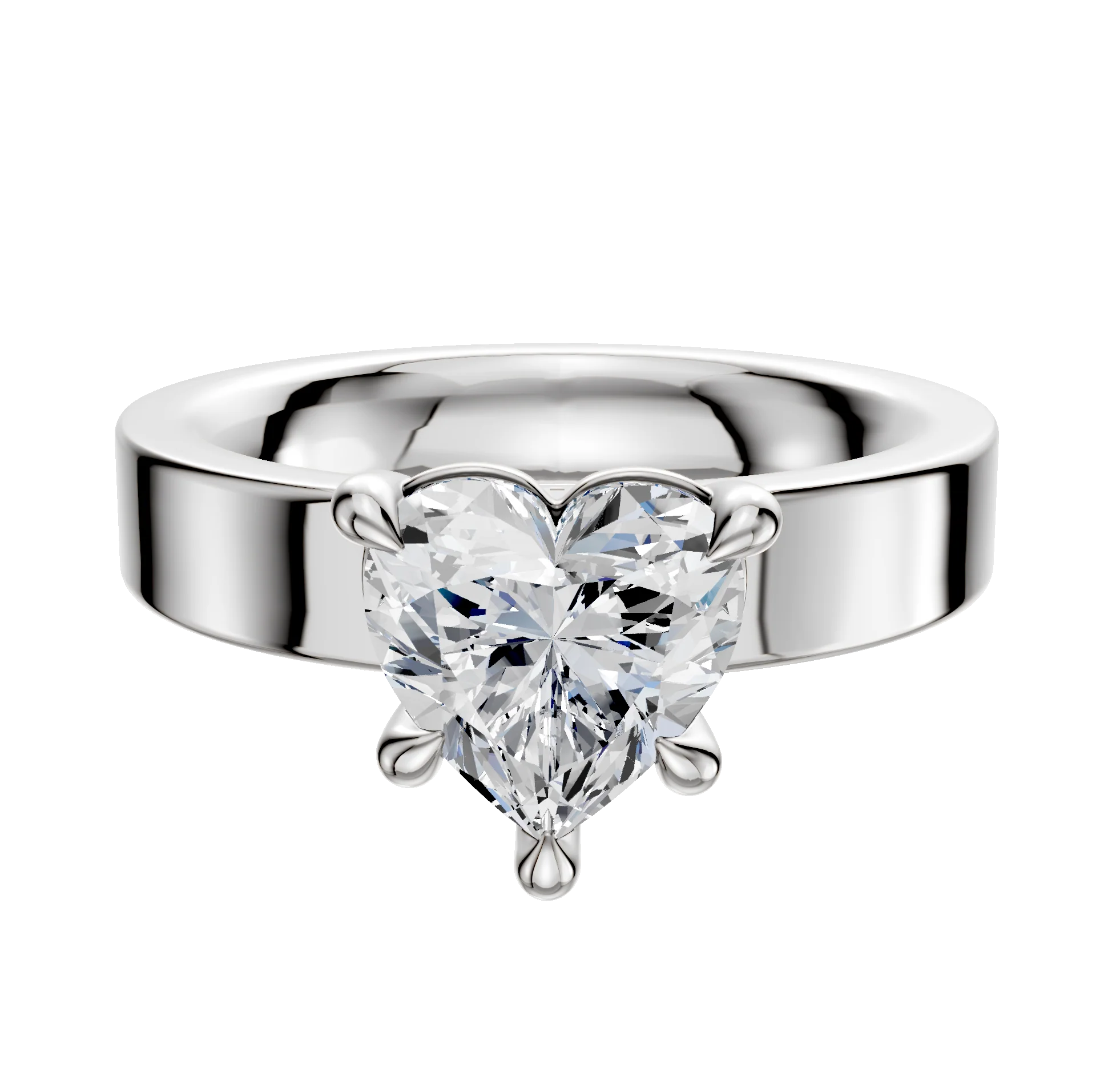 Platinum 4 Prong Basket Classic Flat 4.0mm Engagement Ring