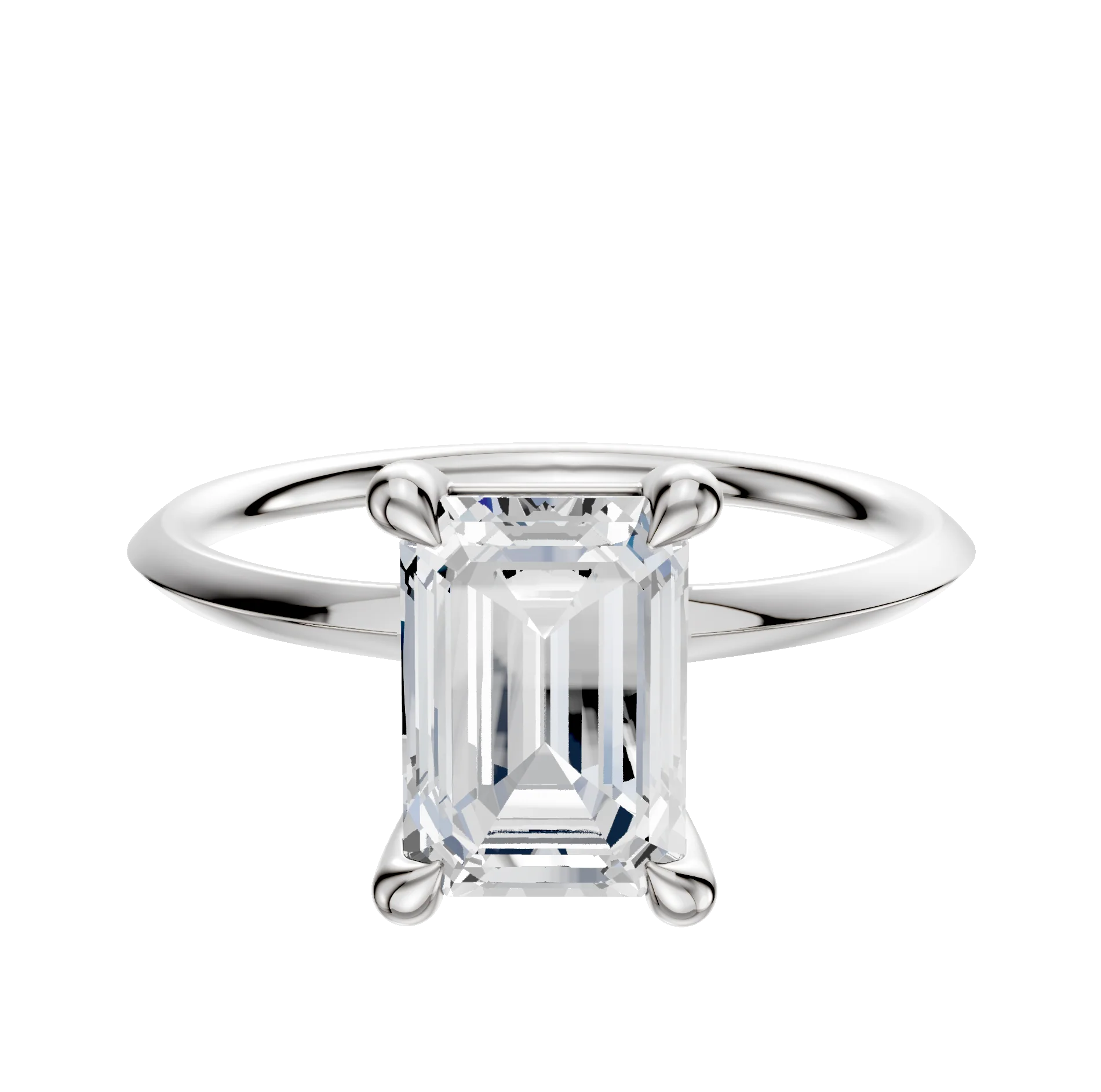 Platinum 4 Prong Basket Classic Knife Edge 1.5mm Engagement Ring