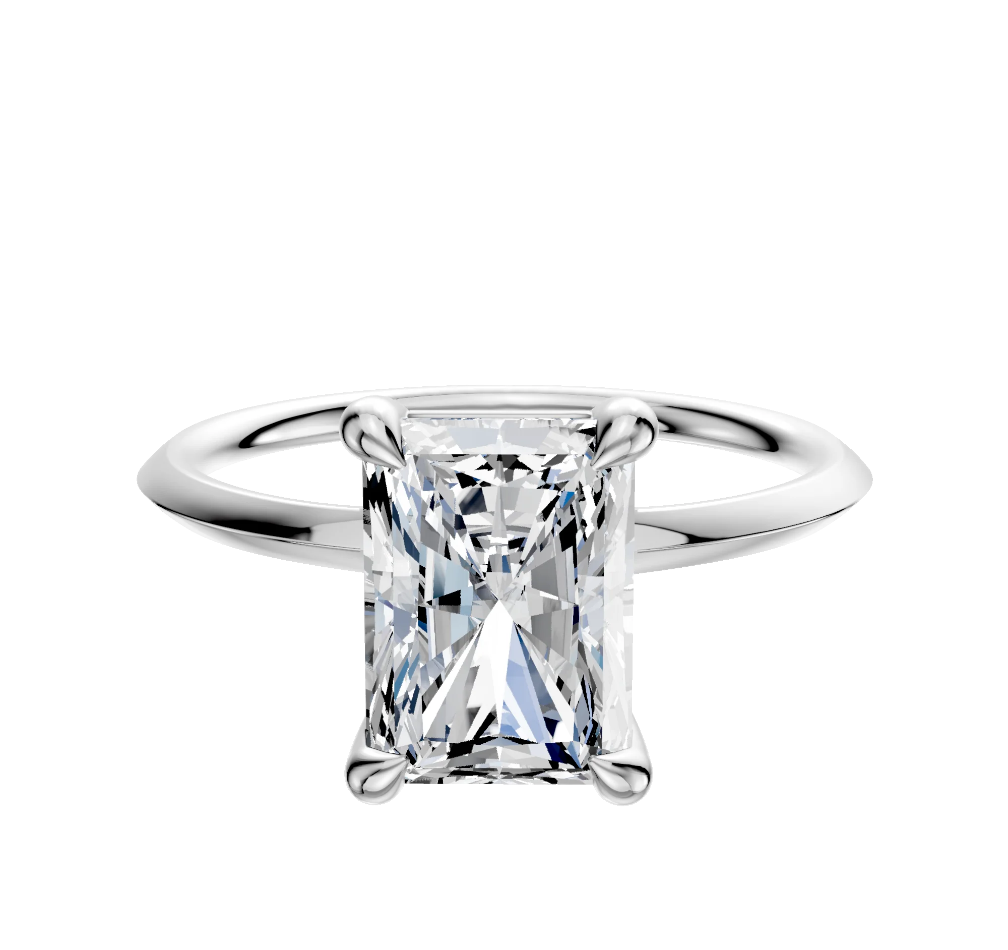Platinum 4 Prong Basket Classic Knife Edge 1.5mm Engagement Ring