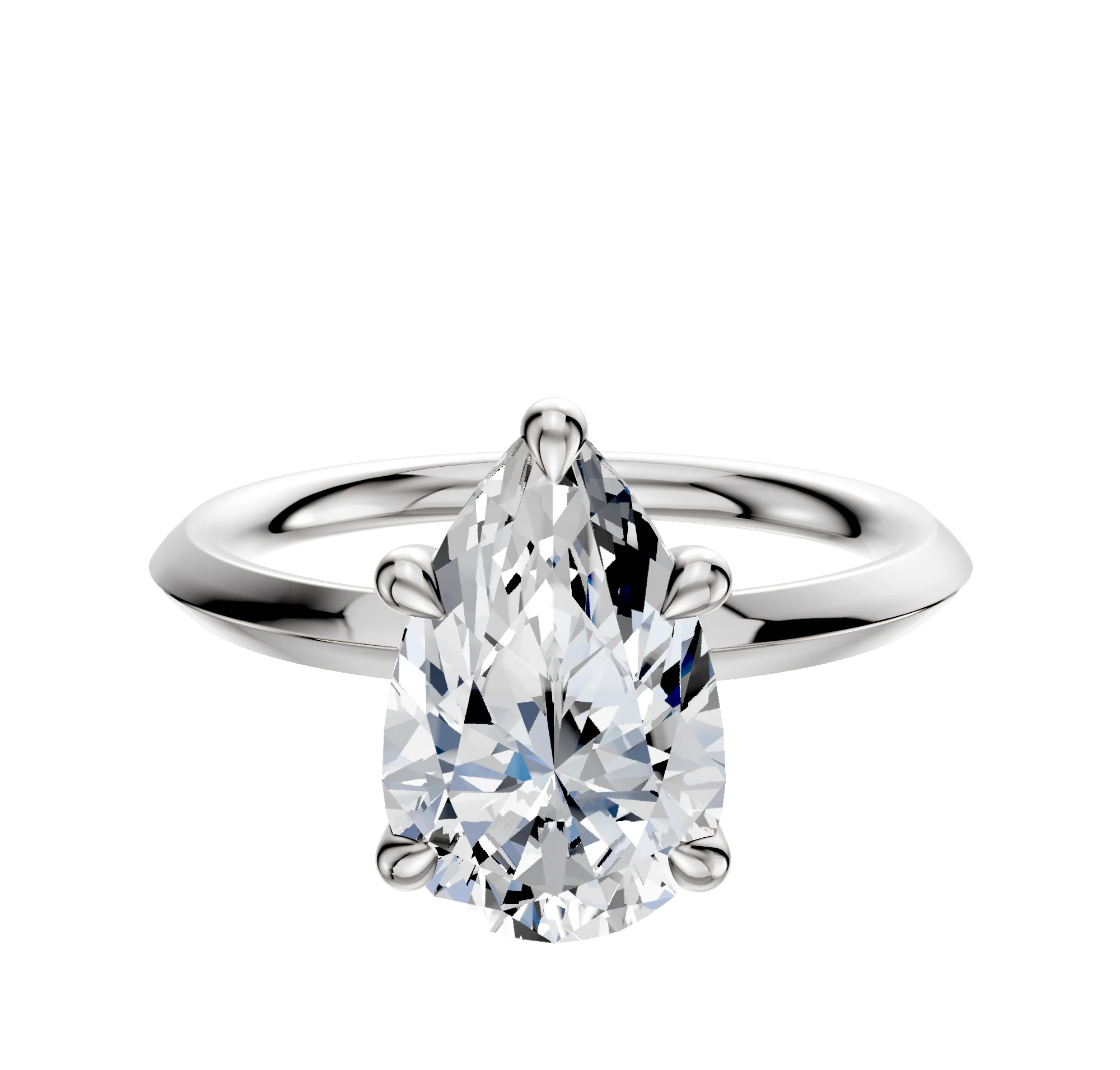 Platinum 4 Prong Basket Classic Knife Edge 2.0mm Engagement Ring
