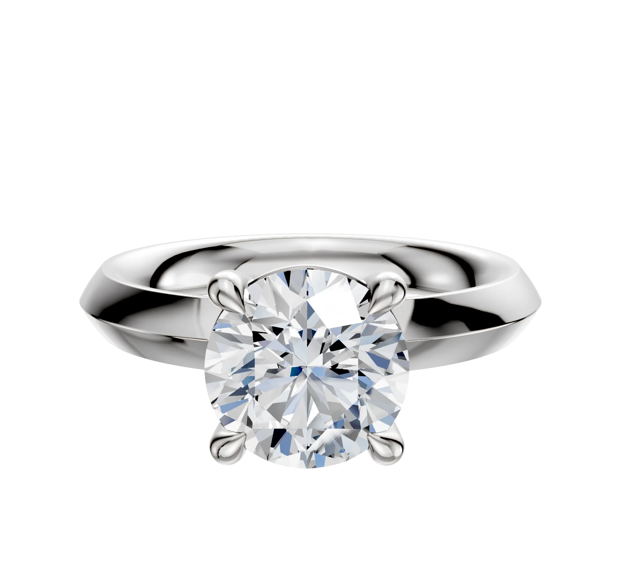 Platinum 4 Prong Basket Classic Knife Edge 3.0mm Engagement Ring