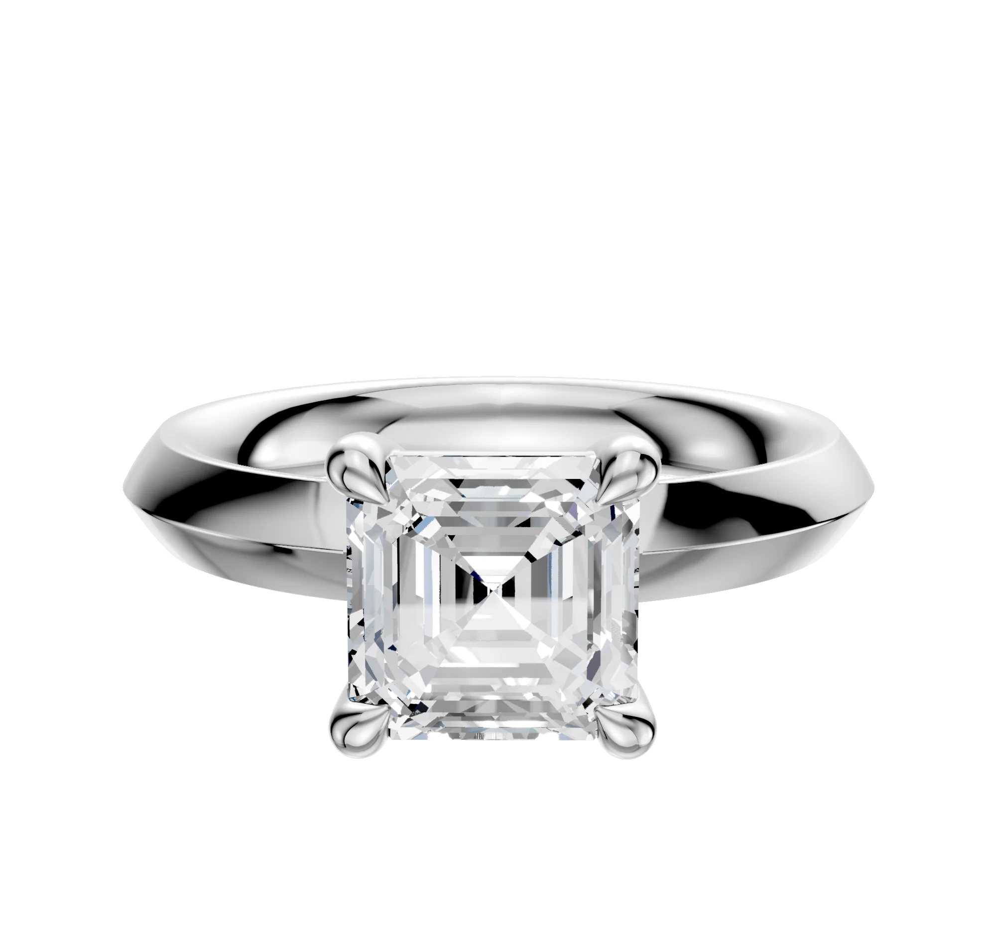 Platinum 4 Prong Basket Classic Knife Edge 3.0mm Engagement Ring
