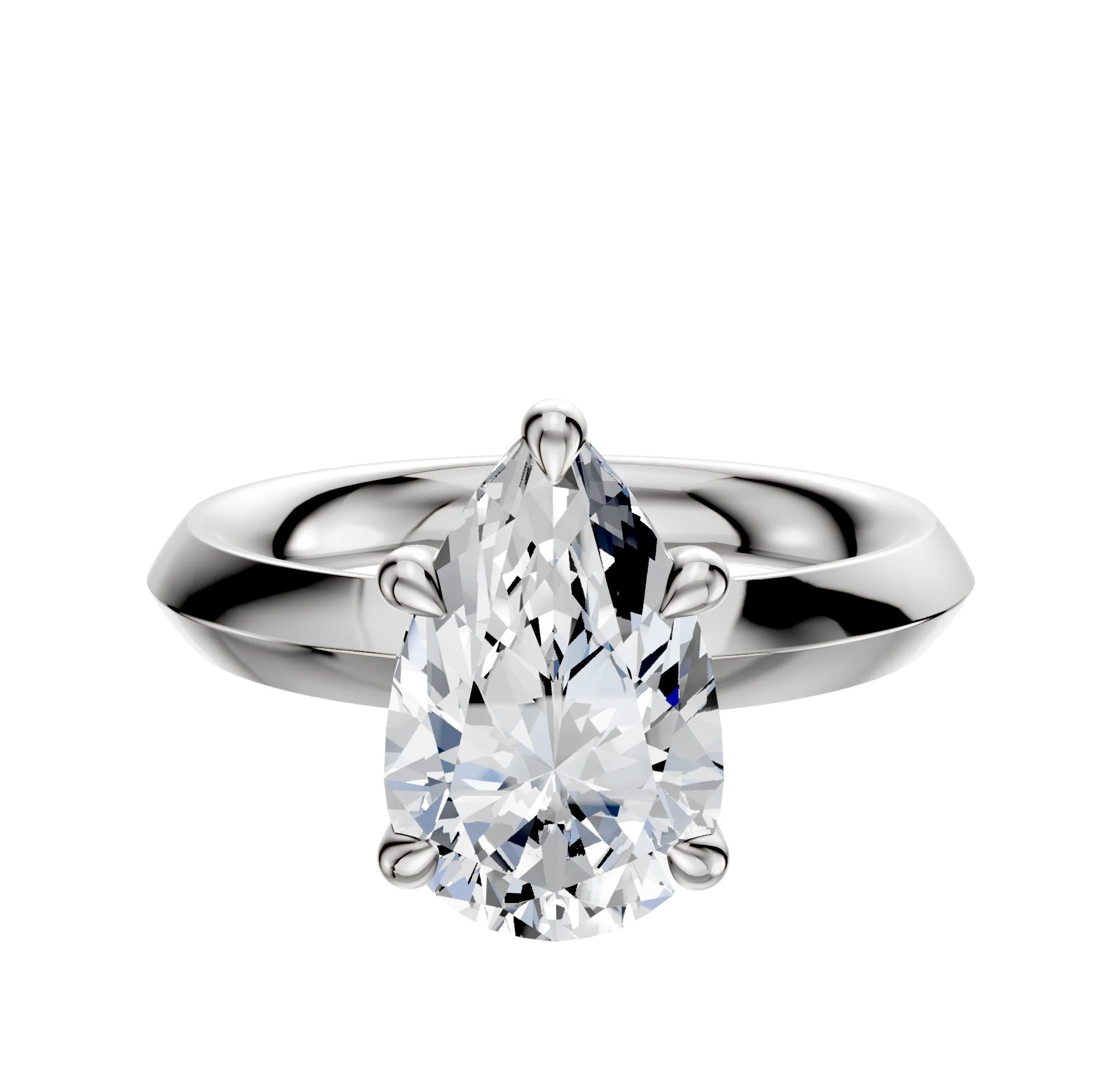 Platinum 4 Prong Basket Classic Knife Edge 3.0mm Engagement Ring