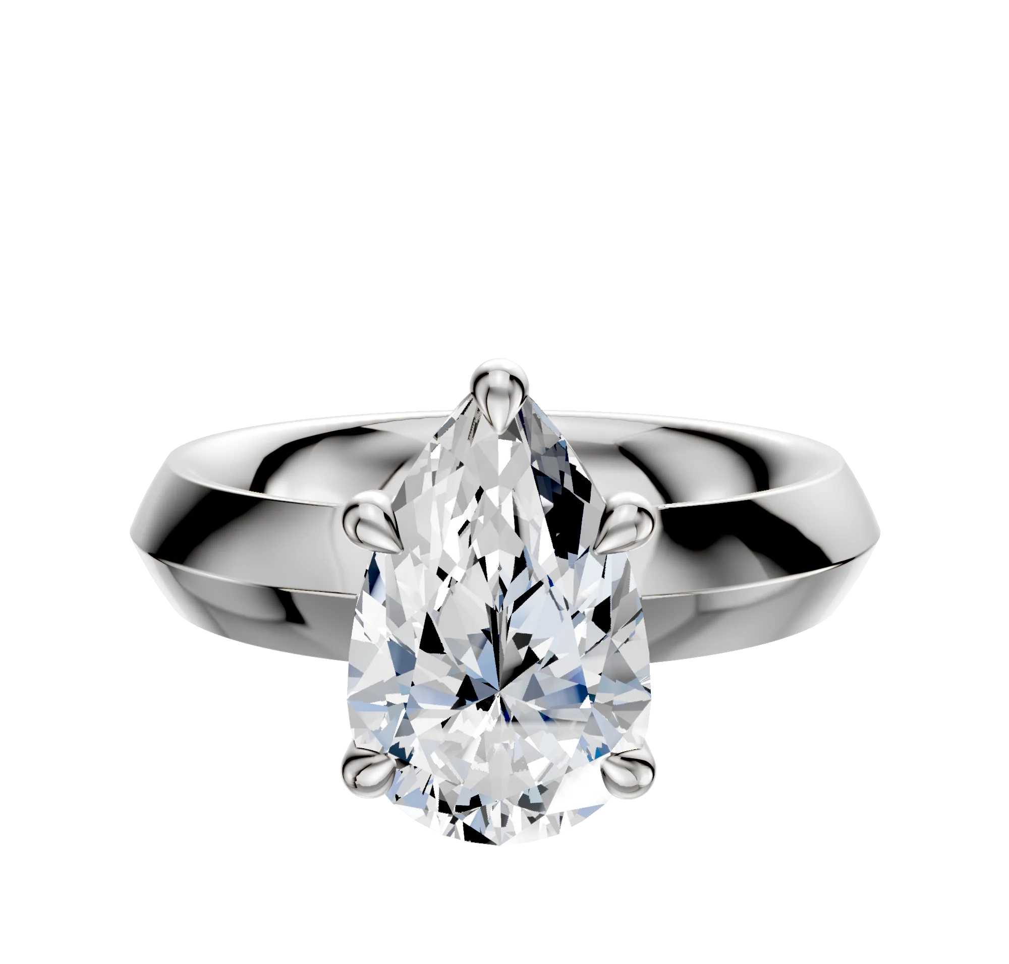 Platinum 4 Prong Basket Classic Knife Edge 4.0mm Engagement Ring