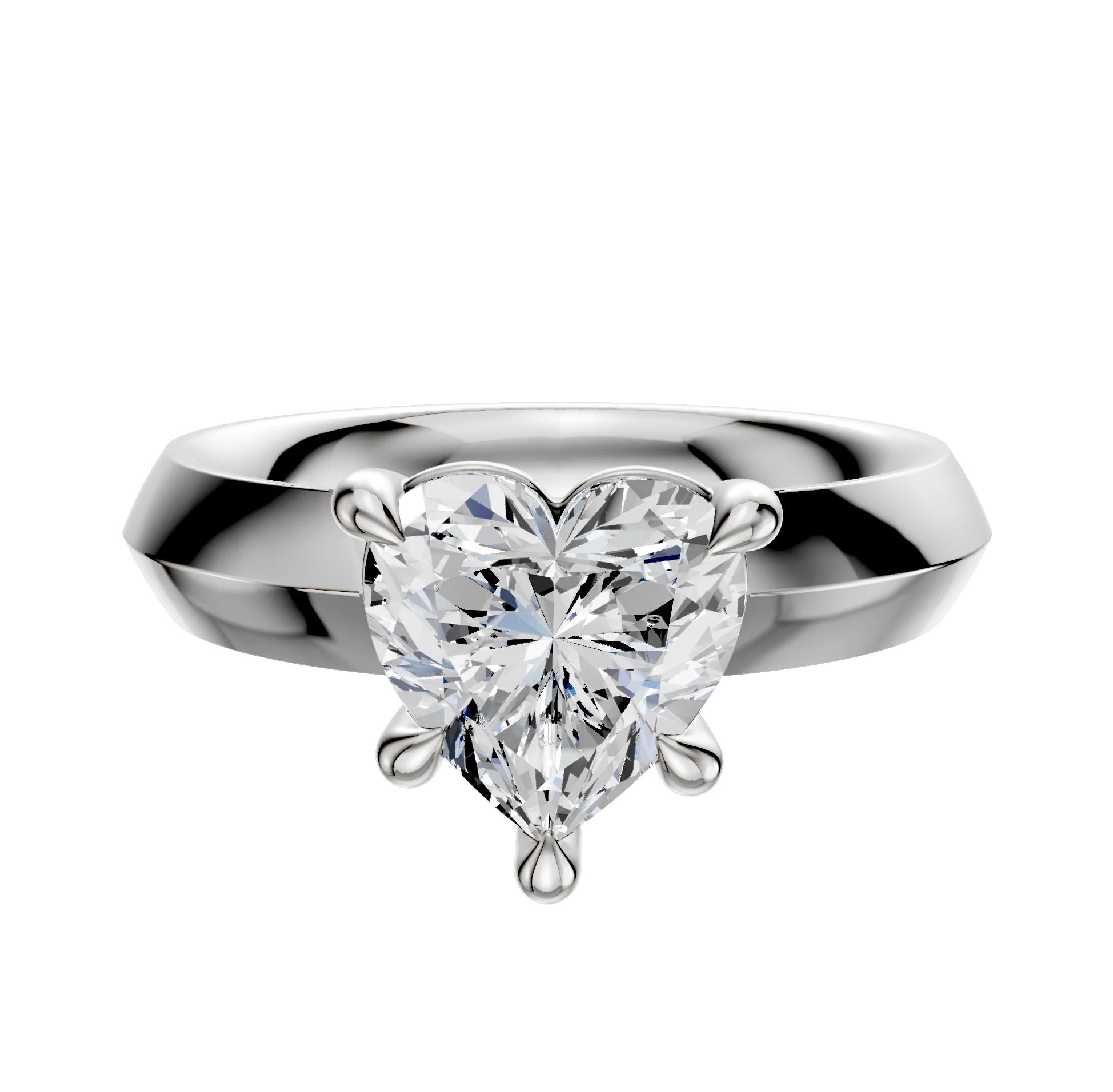 Platinum 4 Prong Basket Classic Knife Edge 4.0mm Engagement Ring